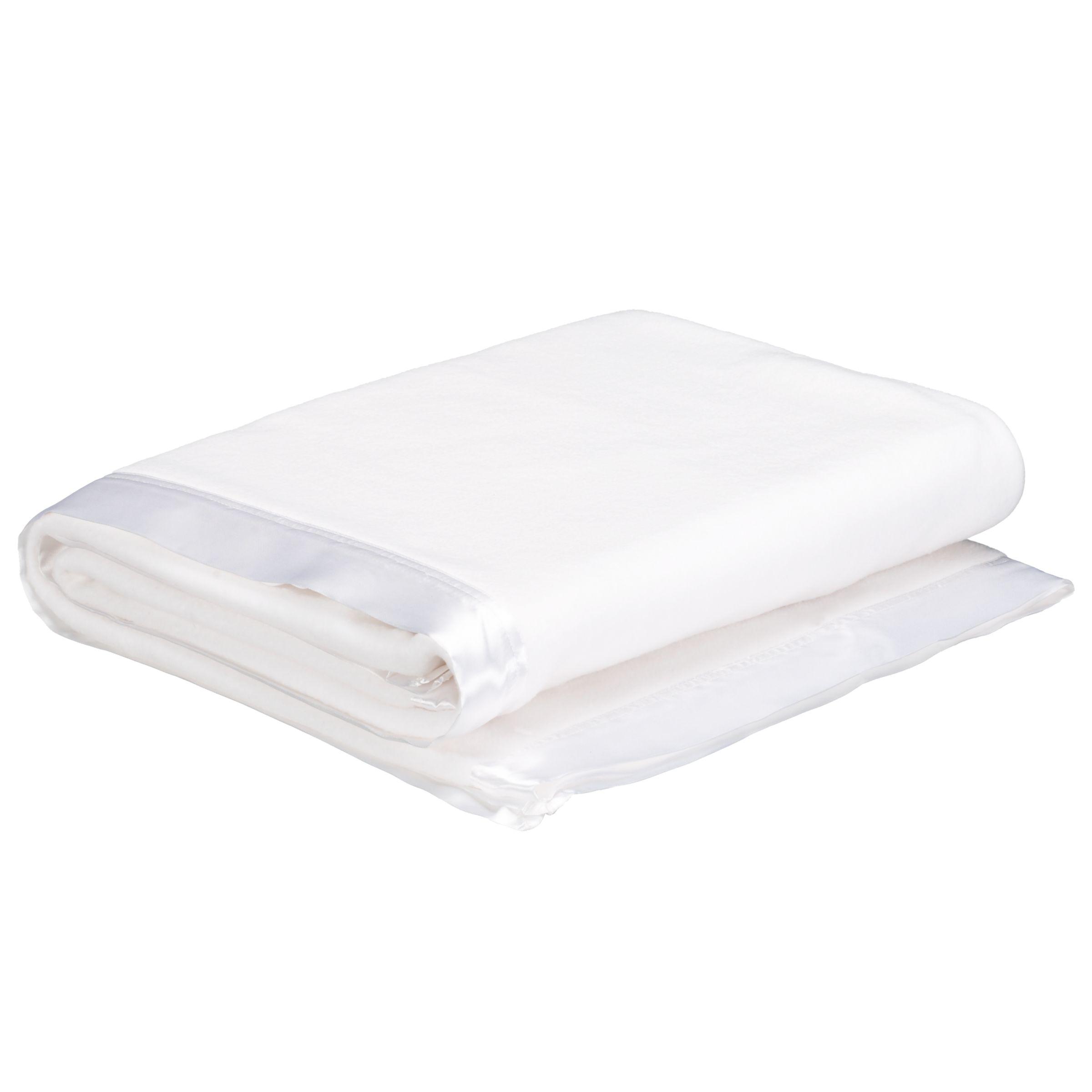 Cotbed Satin Edge Blanket, White