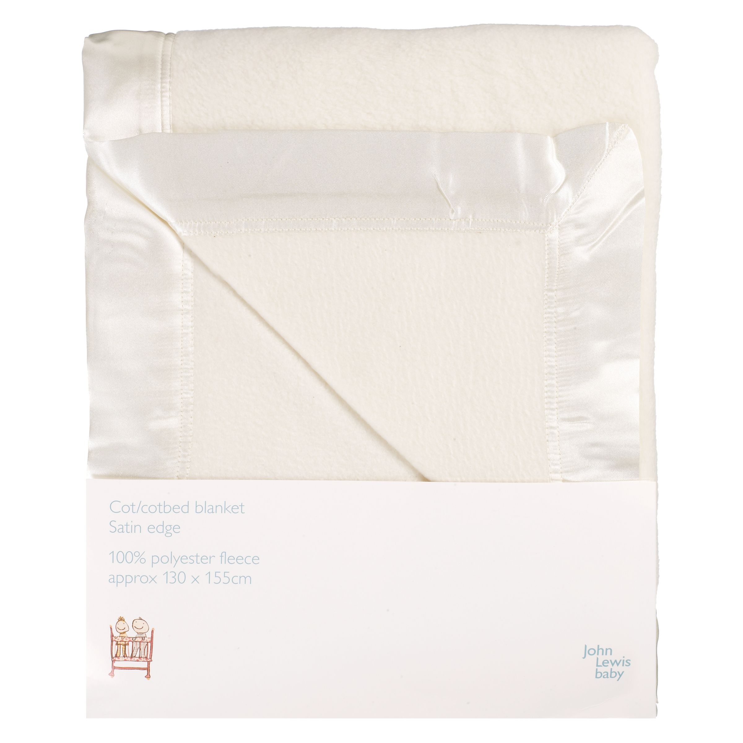 Cotbed Satin Edge Blanket, Cream