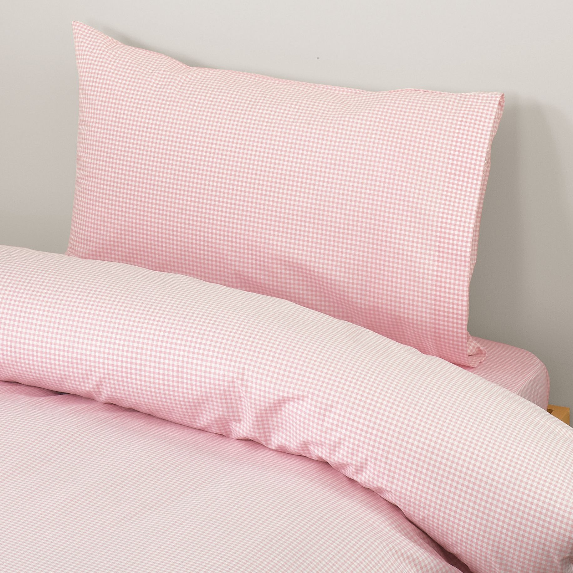 Gingham Duvet Cover Set, Single, Pink