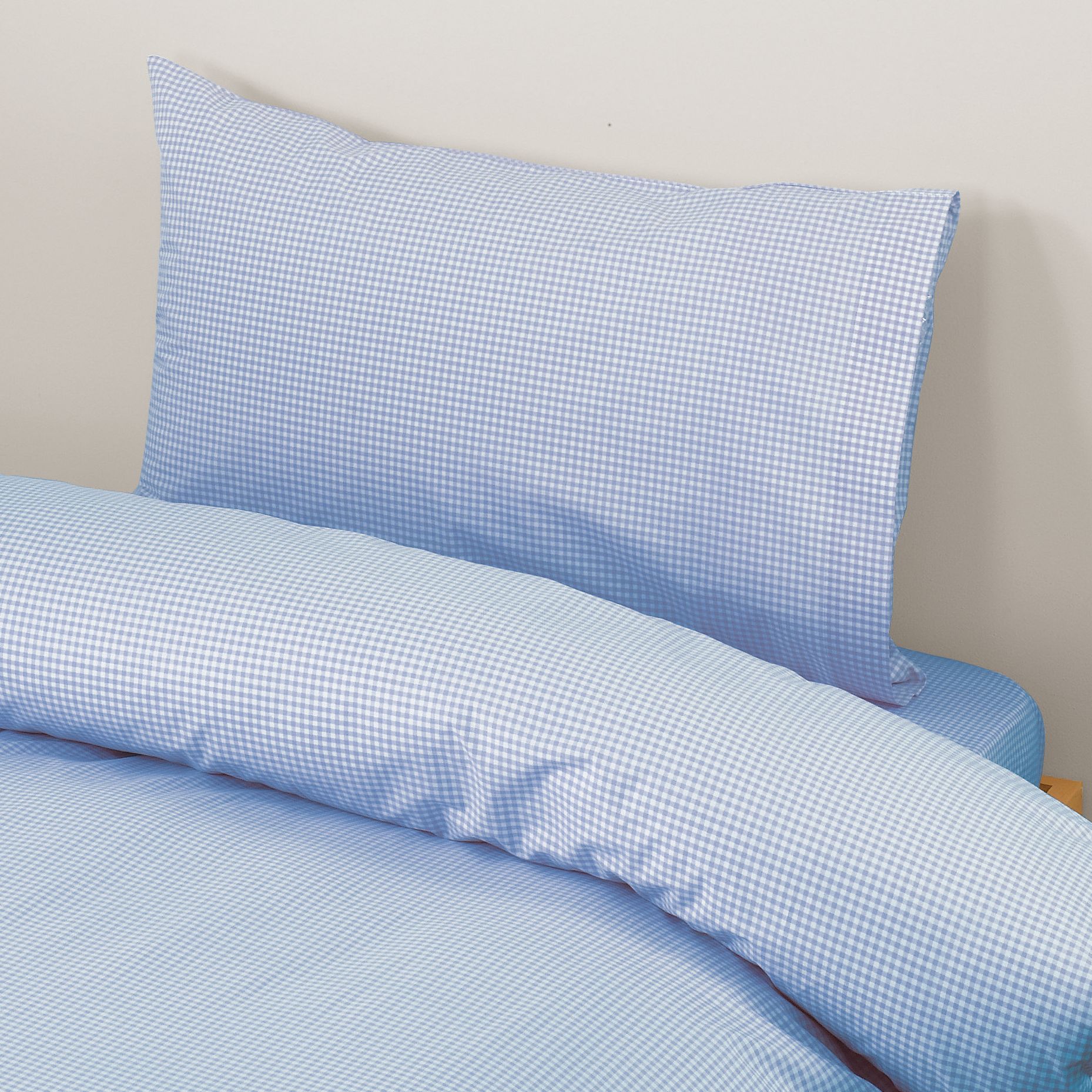 Gingham Duvet Cover Set, Single, Blue