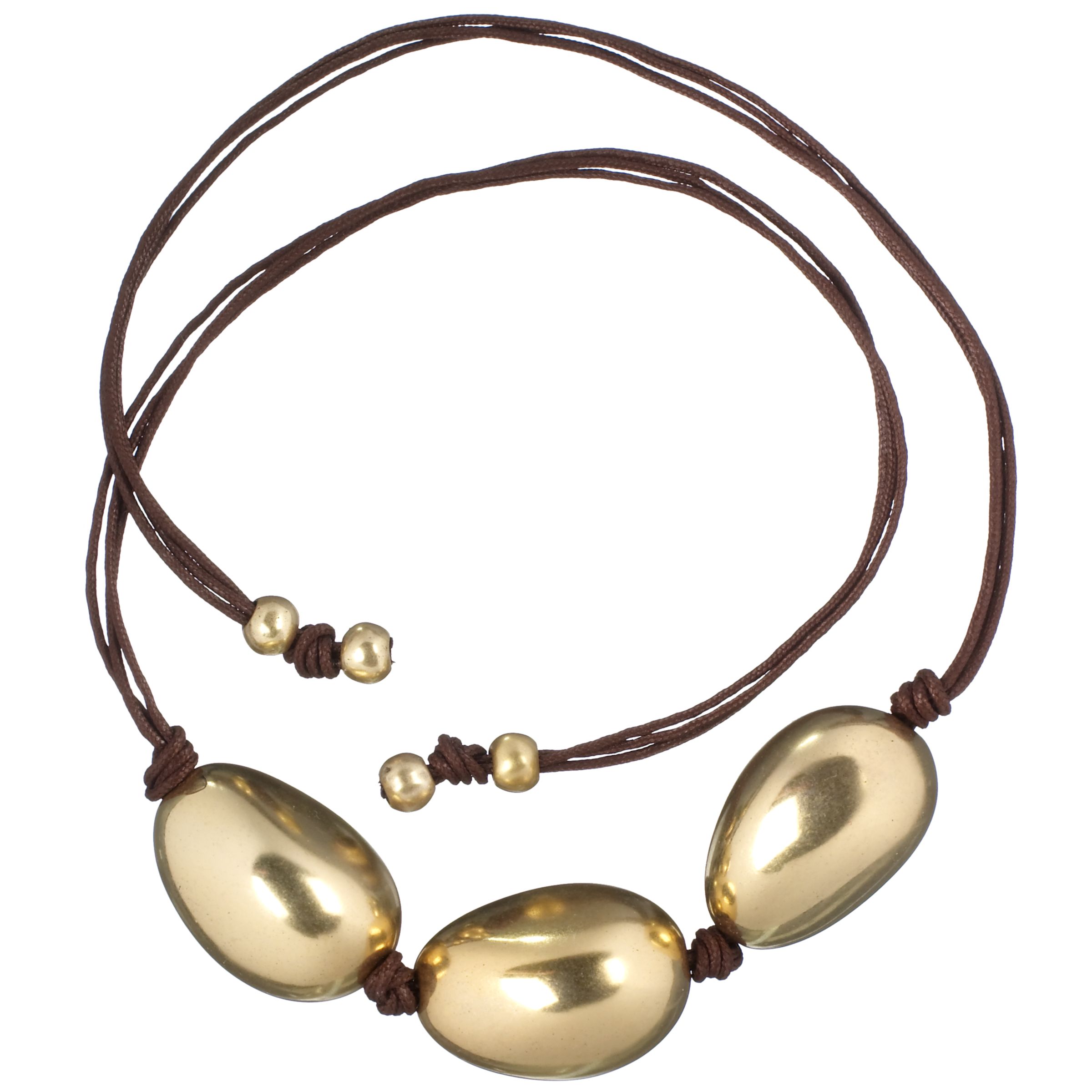 Angie Gooderham 3 Pebble Necklace GoldBrown