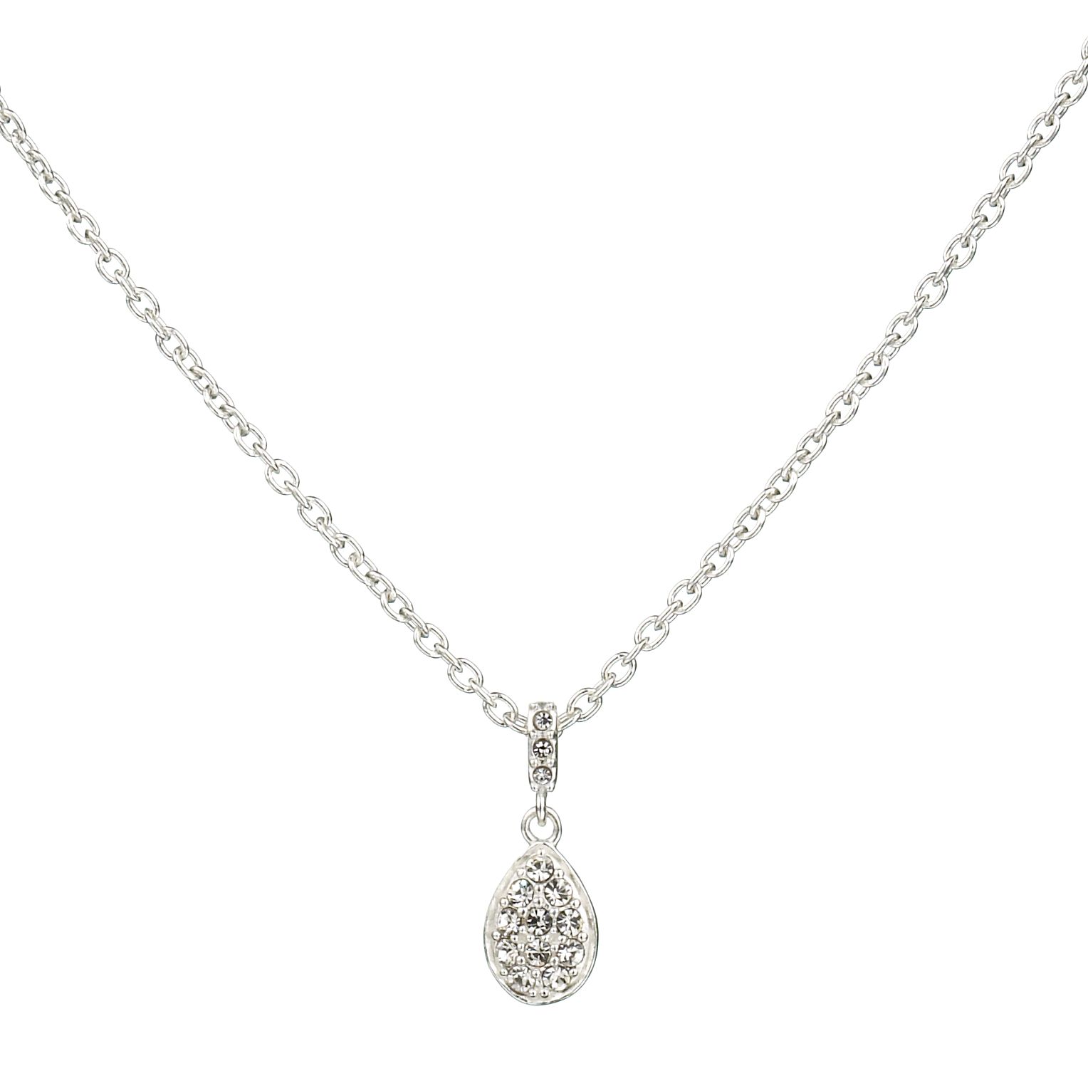 Pave Pear Sterling Silver Necklace