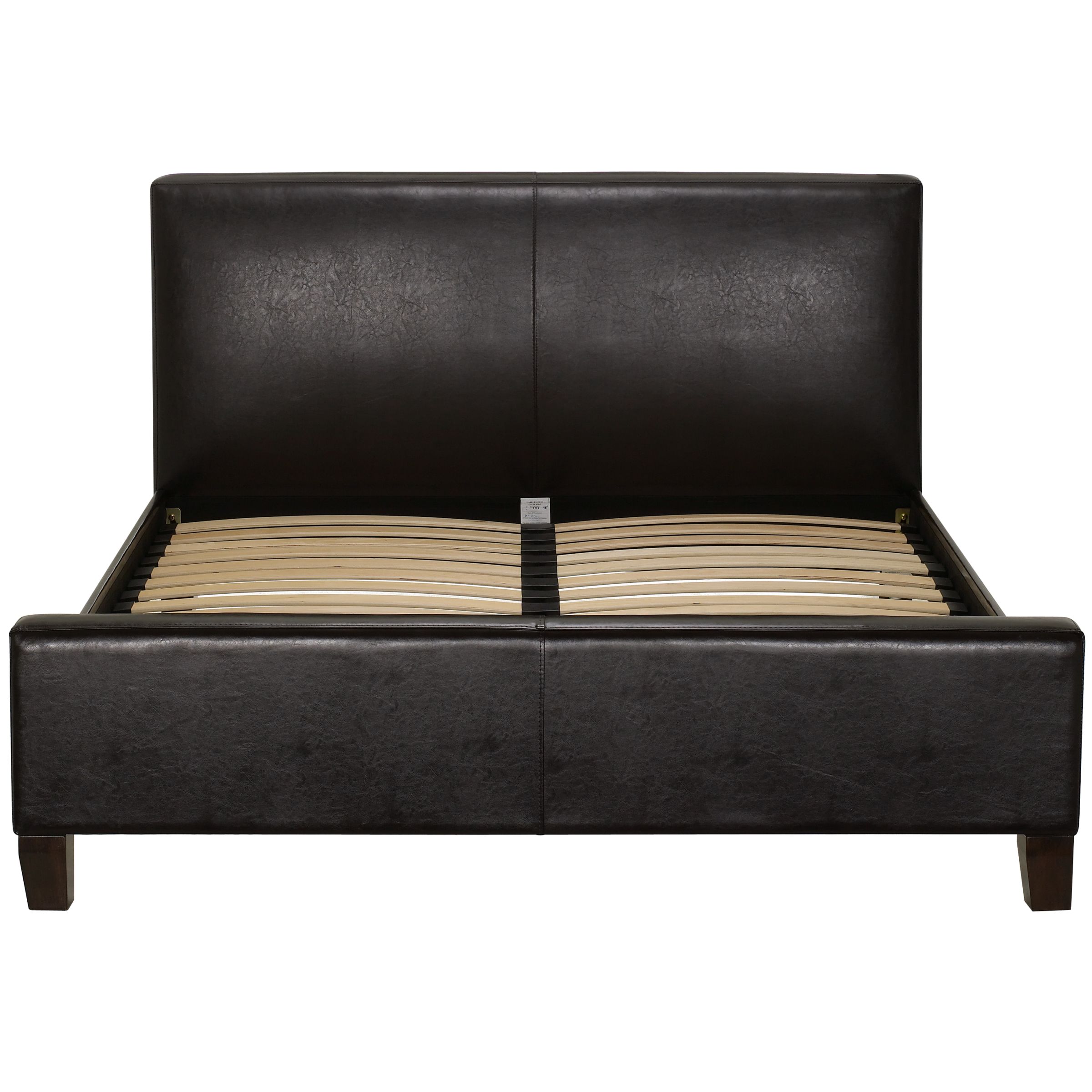 Calabria Faux Leather Bedstead, Chocolate, Double at John Lewis