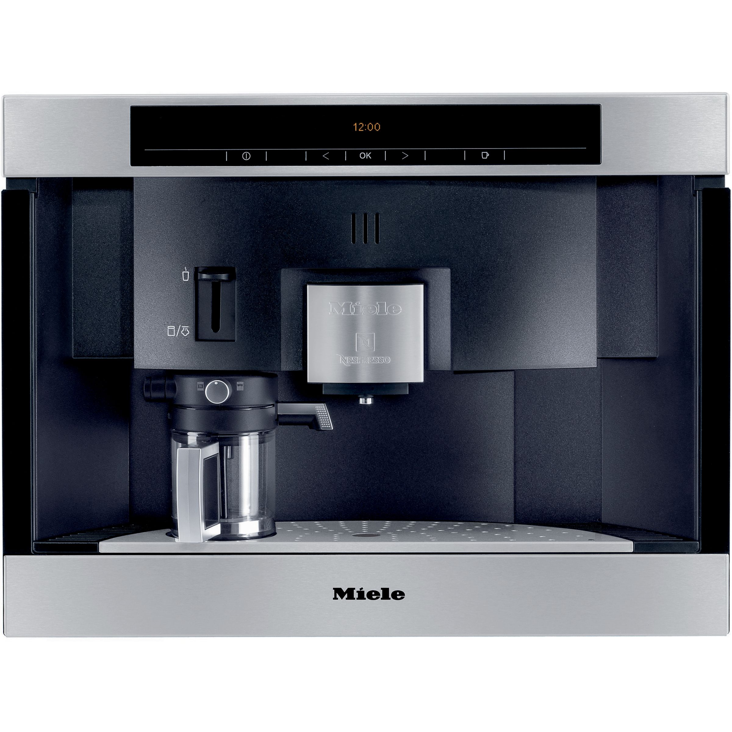 Miele CVA3650ST Nespresso Freestanding Coffee Machine, Stainless Steel at JohnLewis