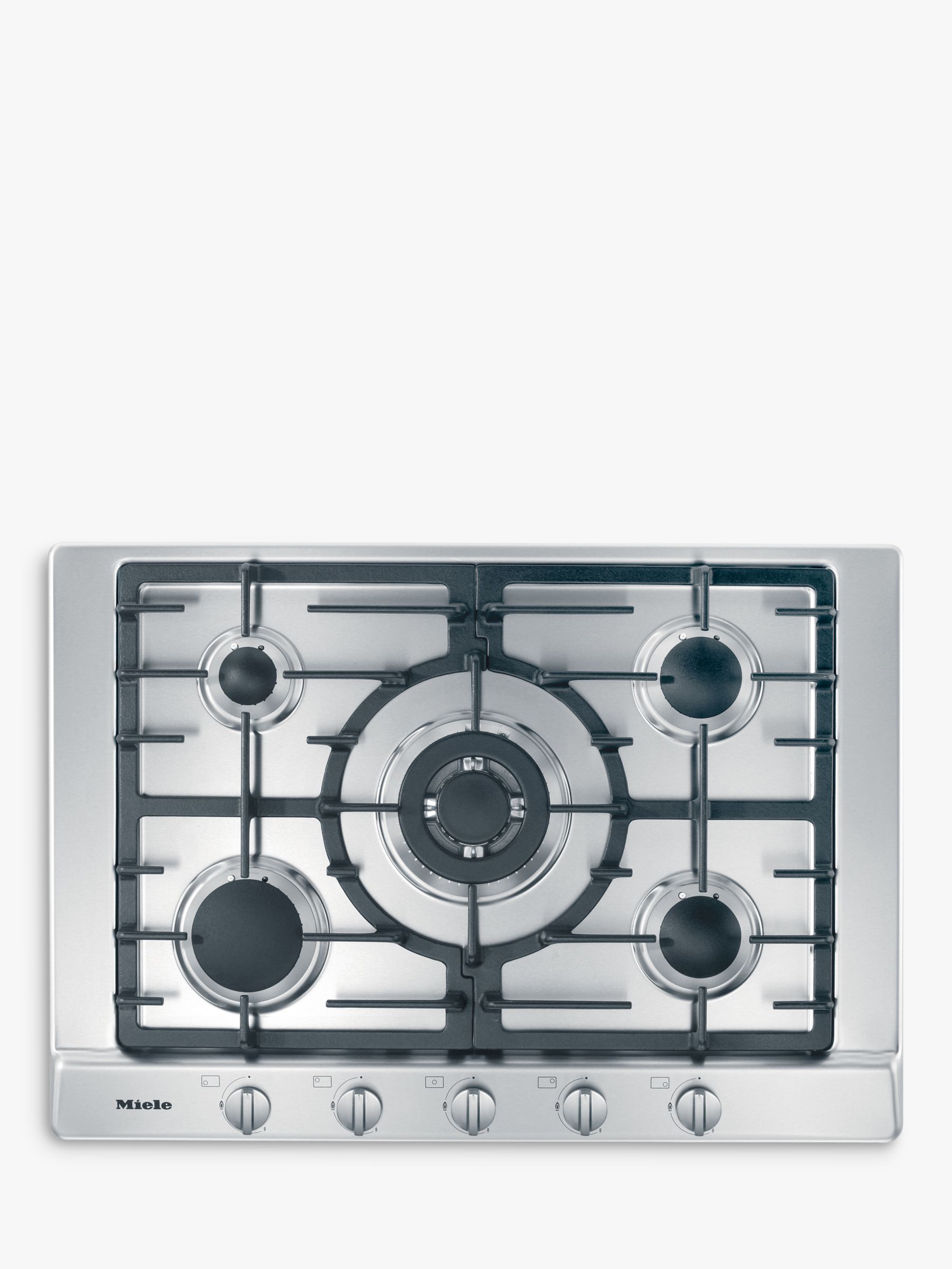 Miele KM2032 Gas Hob, Stainless Steel at John Lewis