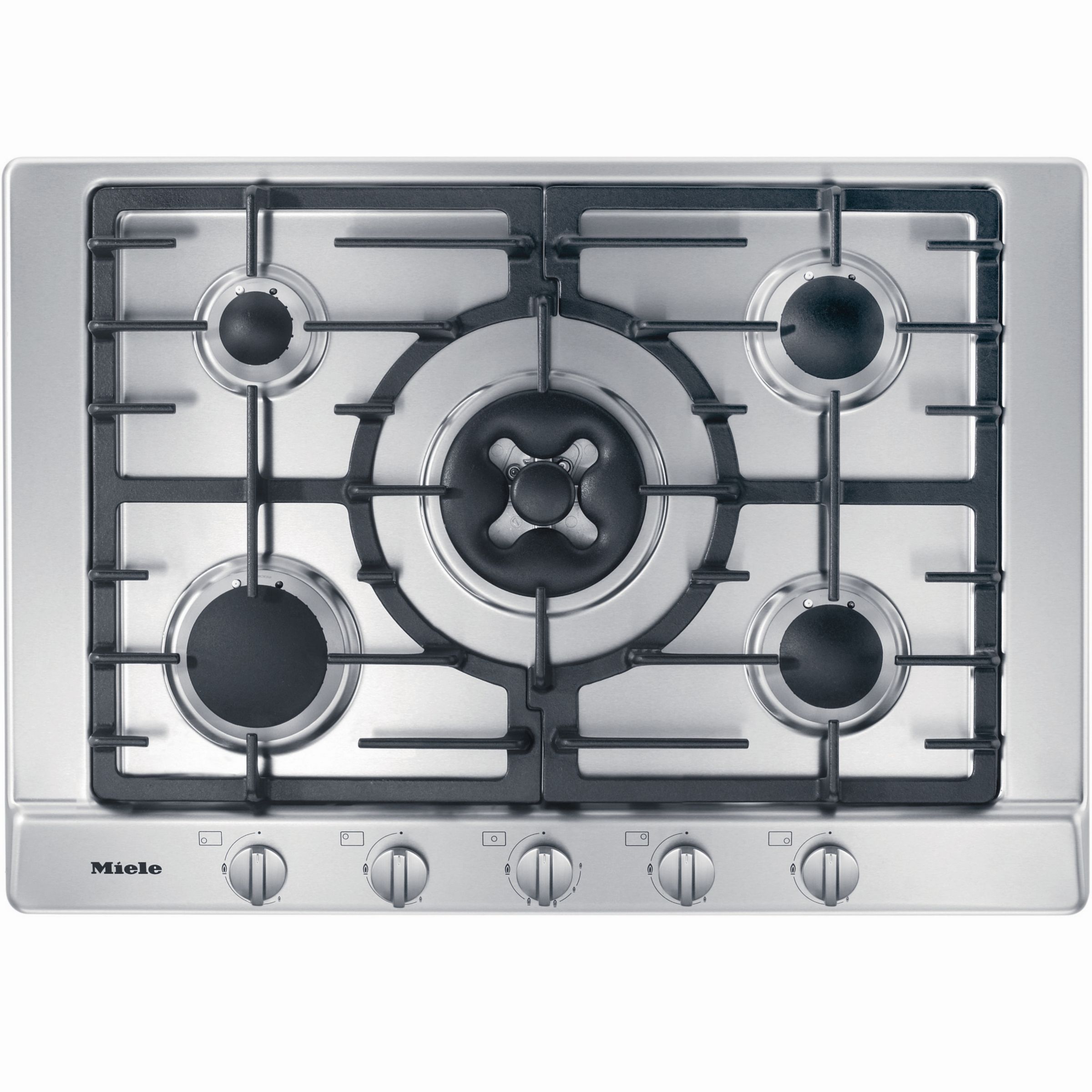 Miele KM2034 Gas Hob, Stainless Steel at John Lewis