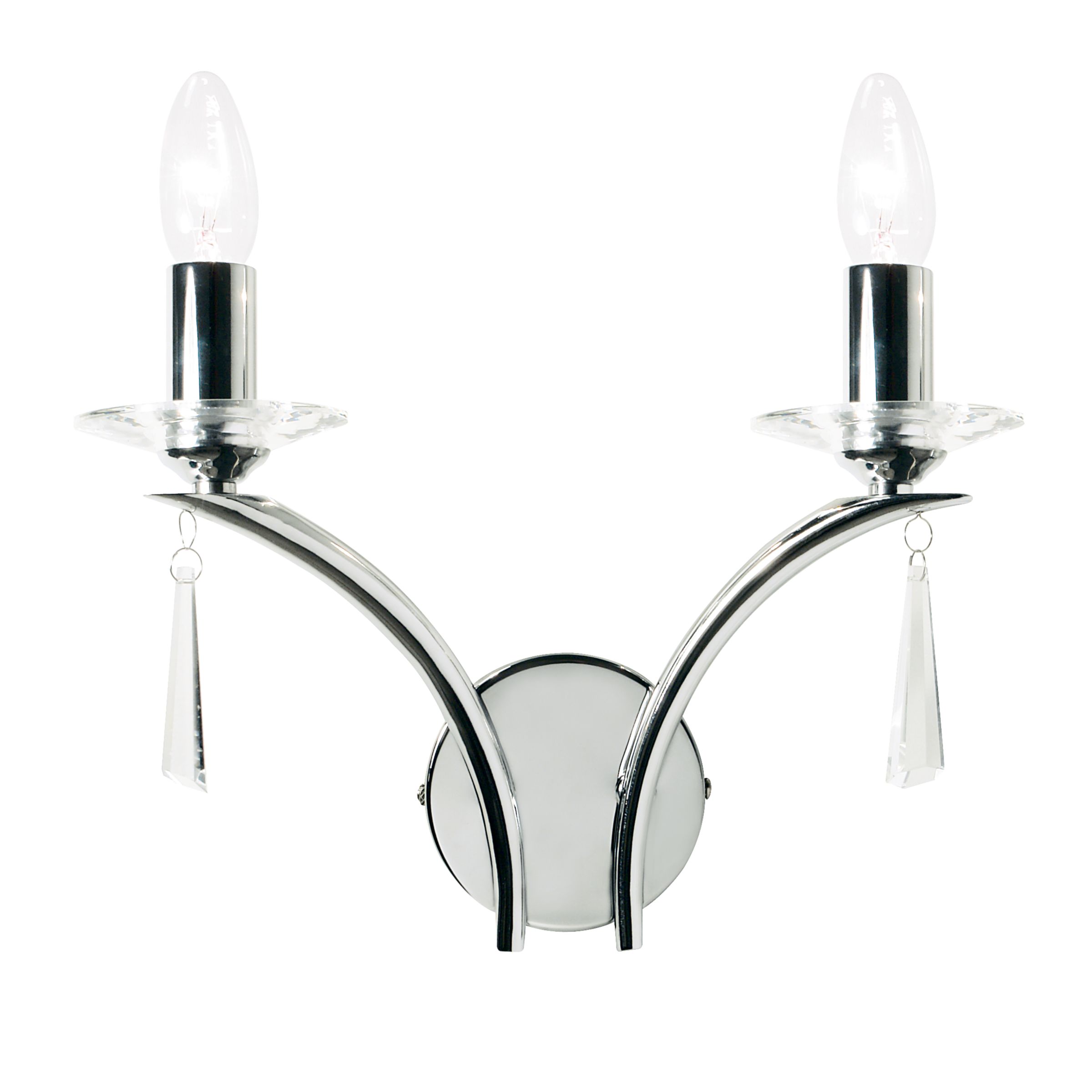 John Lewis Madison Wall Light, 2 Arm, Chrome