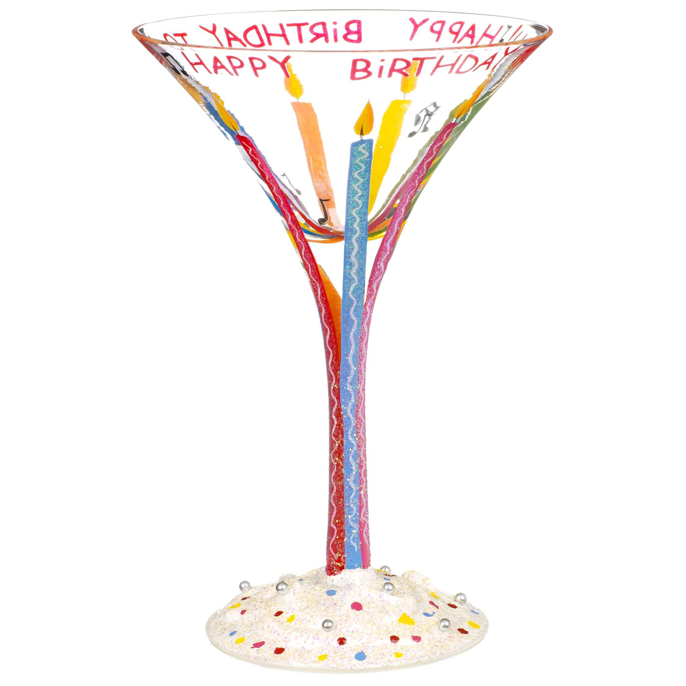 Happy Birthday Cocktail Glass