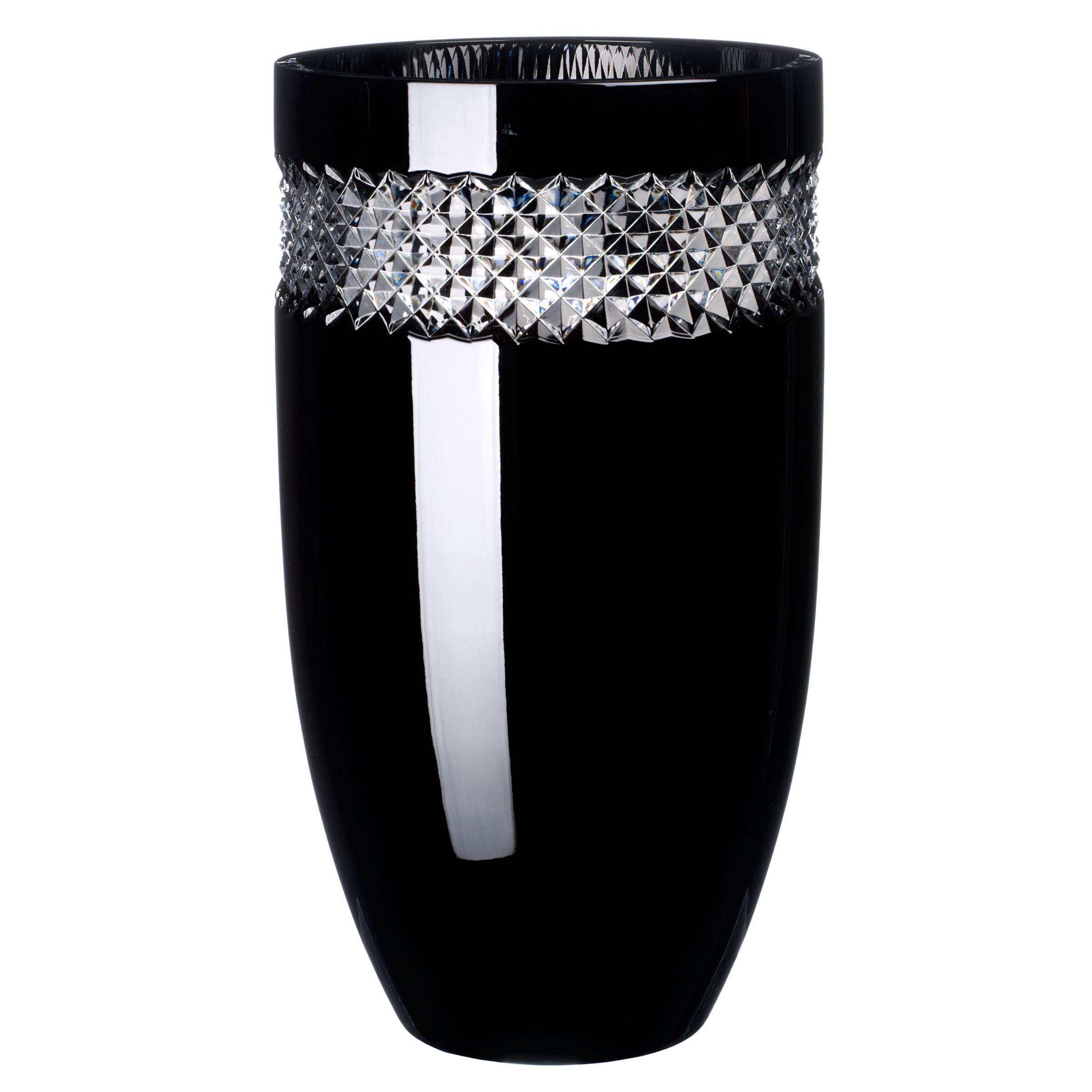Waterford Crystal John Rocha Black Cut Vase at John Lewis
