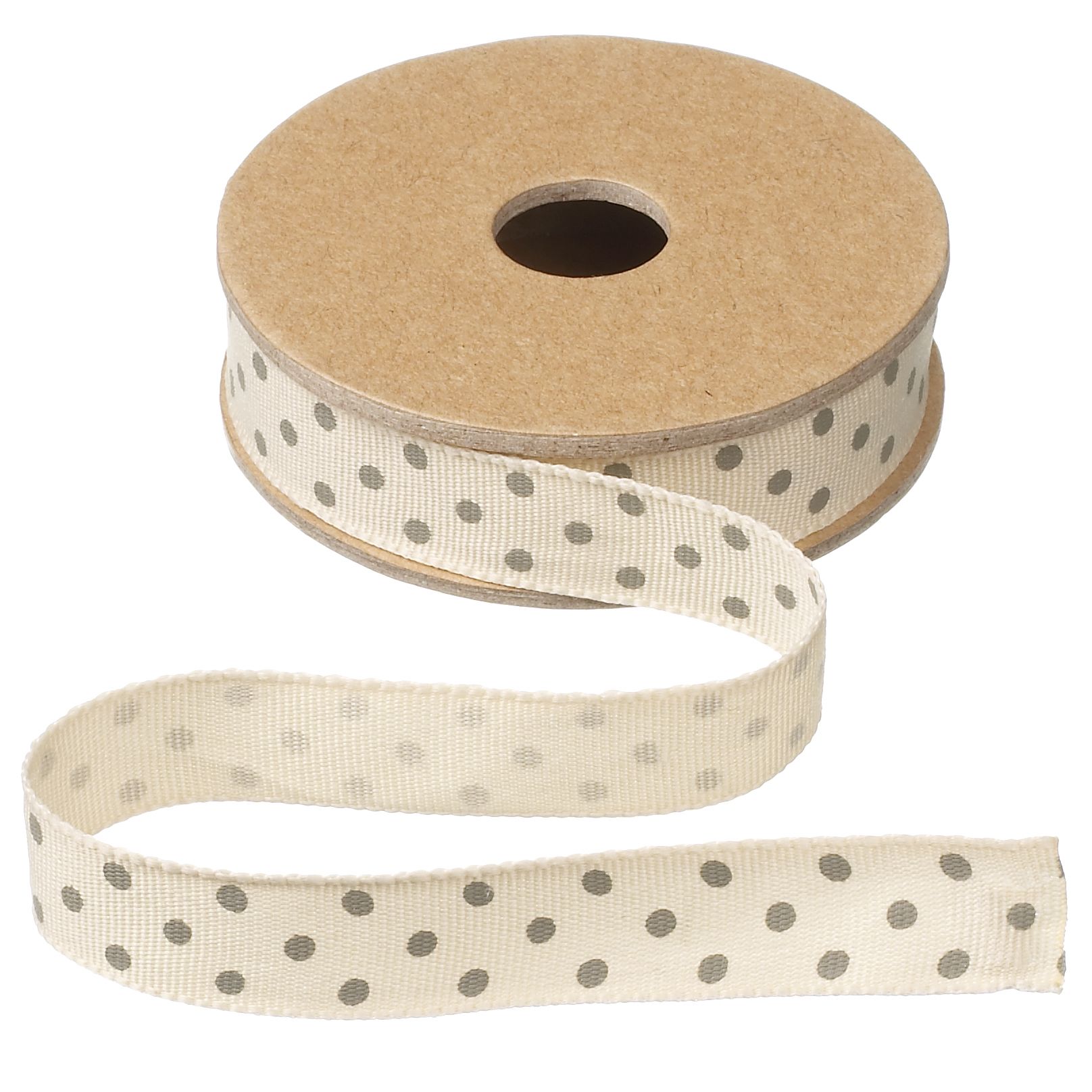 East Of India Spotty Ribbon, Cream, 3m