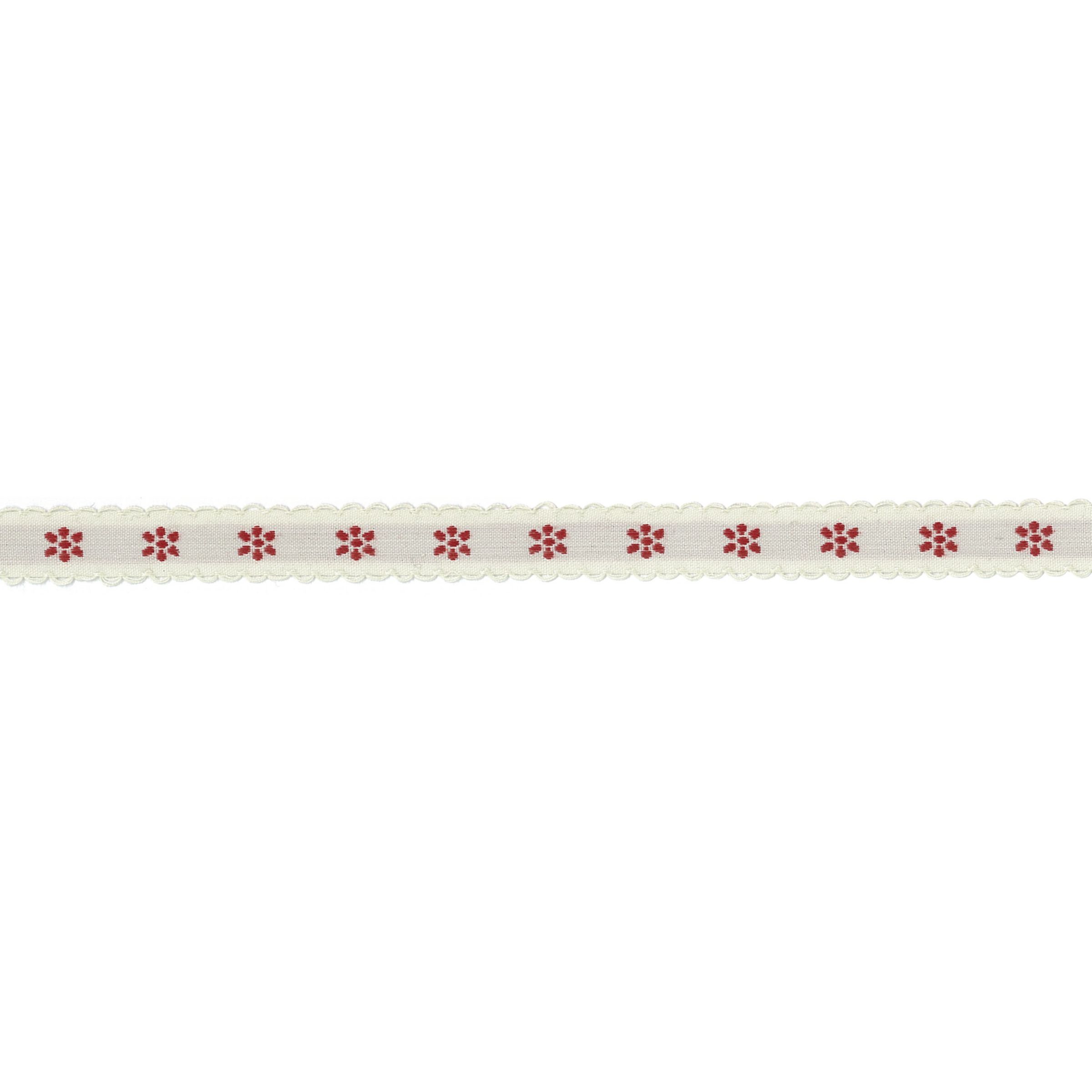 East Of India Daisy Ribbon, Cream/Red, 3m