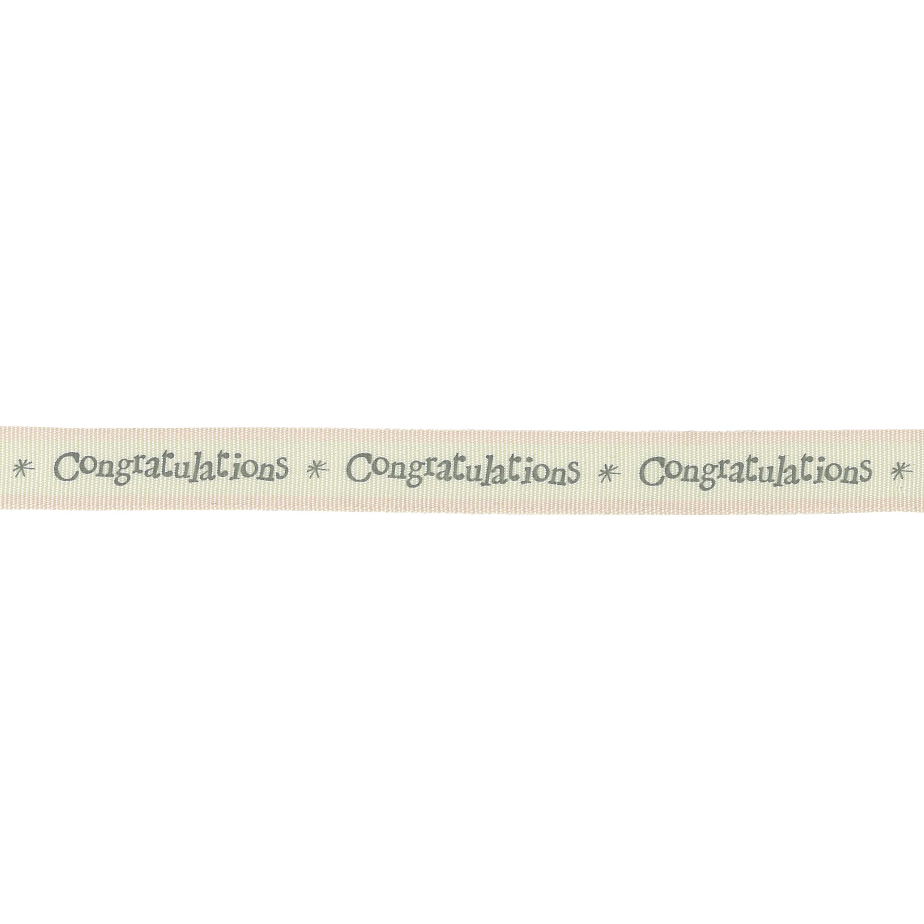 East Of India Congratualtions Ribbon, Pink, 3m