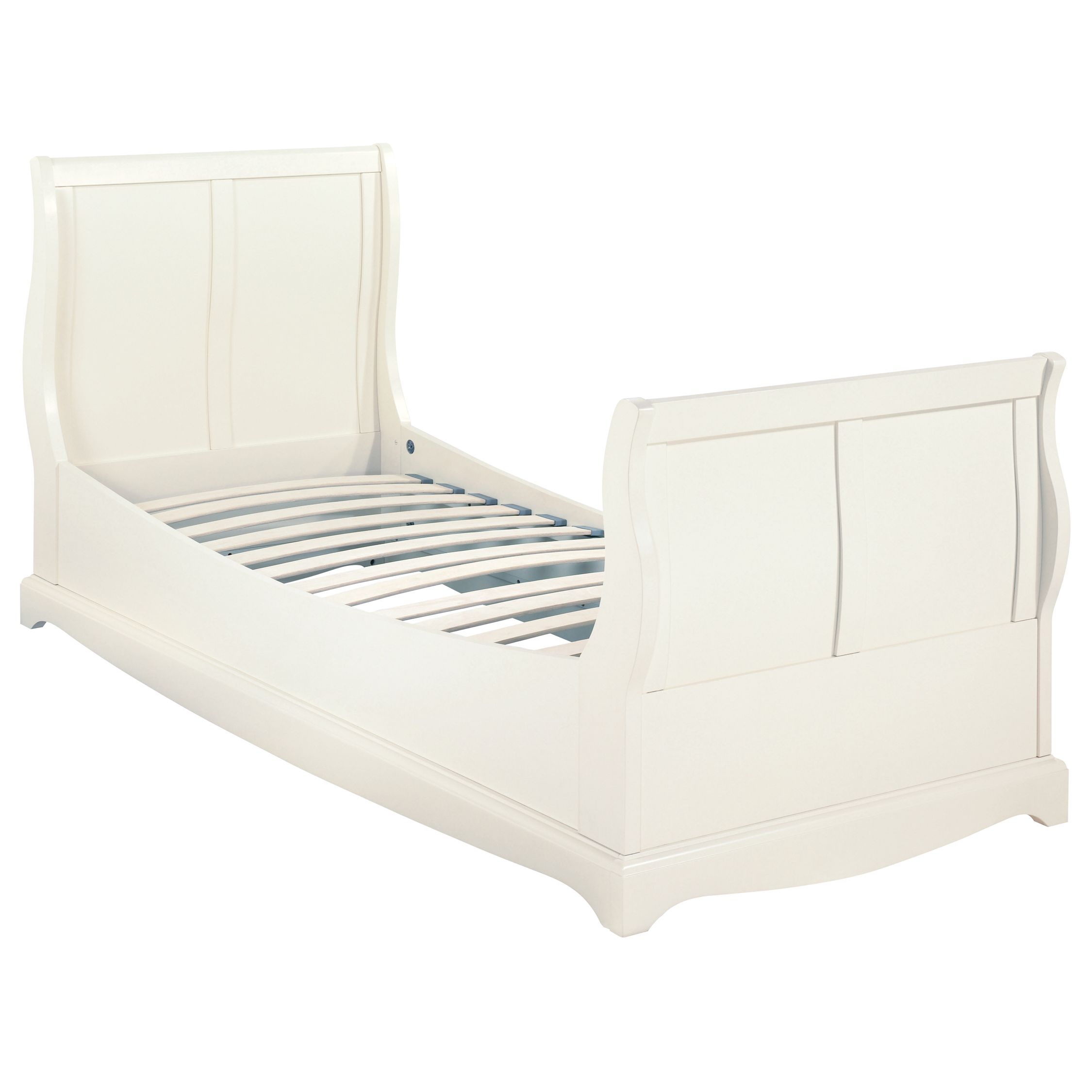 John Lewis Darcy Sleigh Bedstead, Single, Ivory