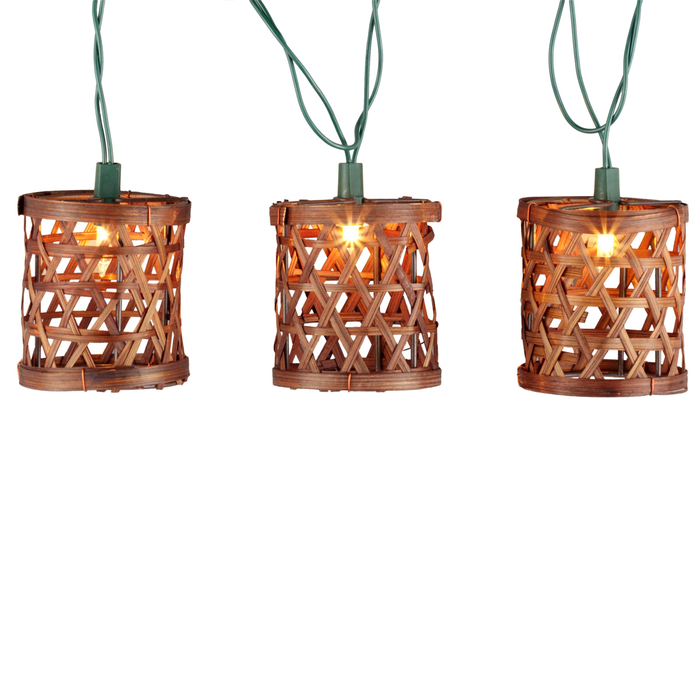 John Lewis Rattan Line Lights, Set of 15