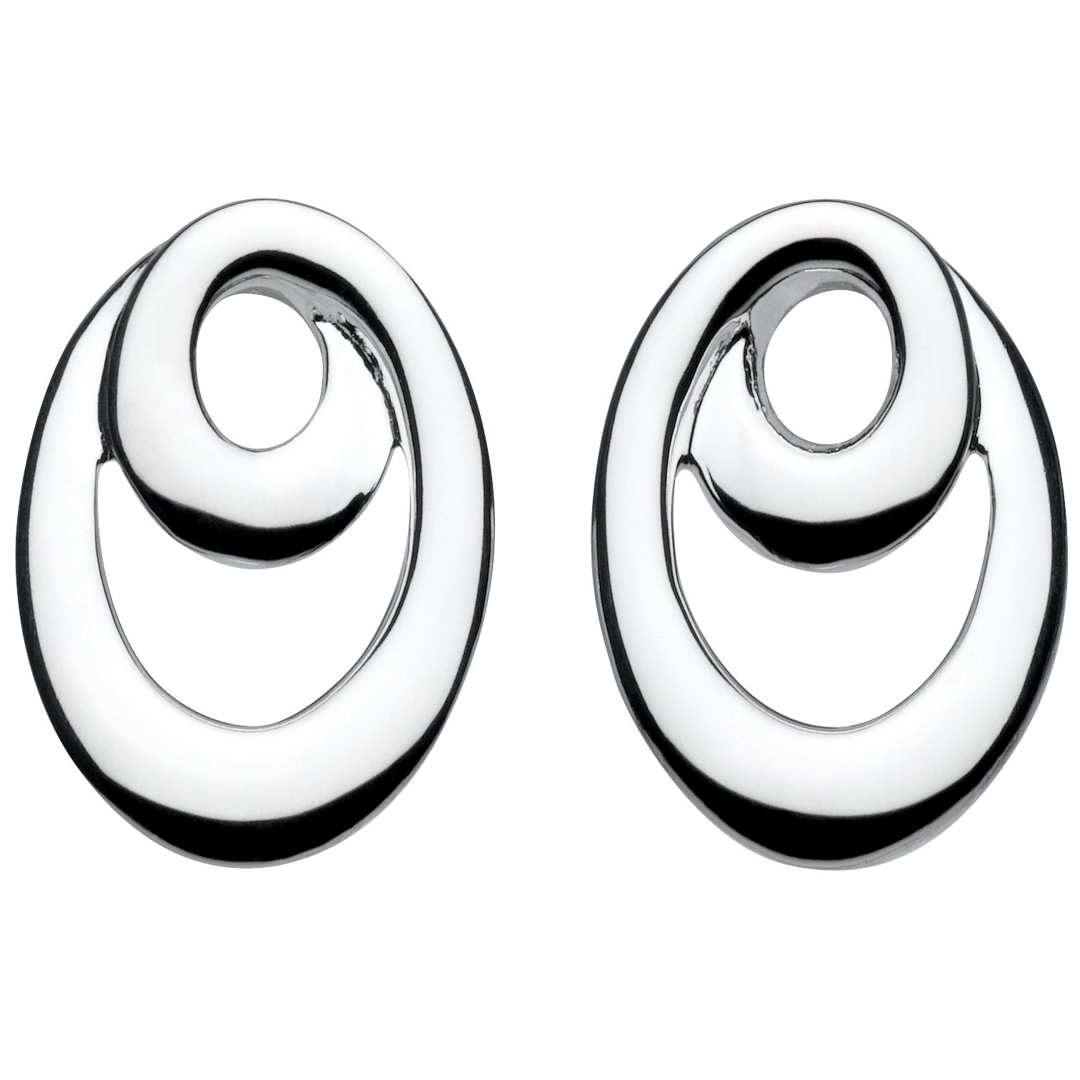 Kit Heath Spiral Sterling Silver Stud Earrings