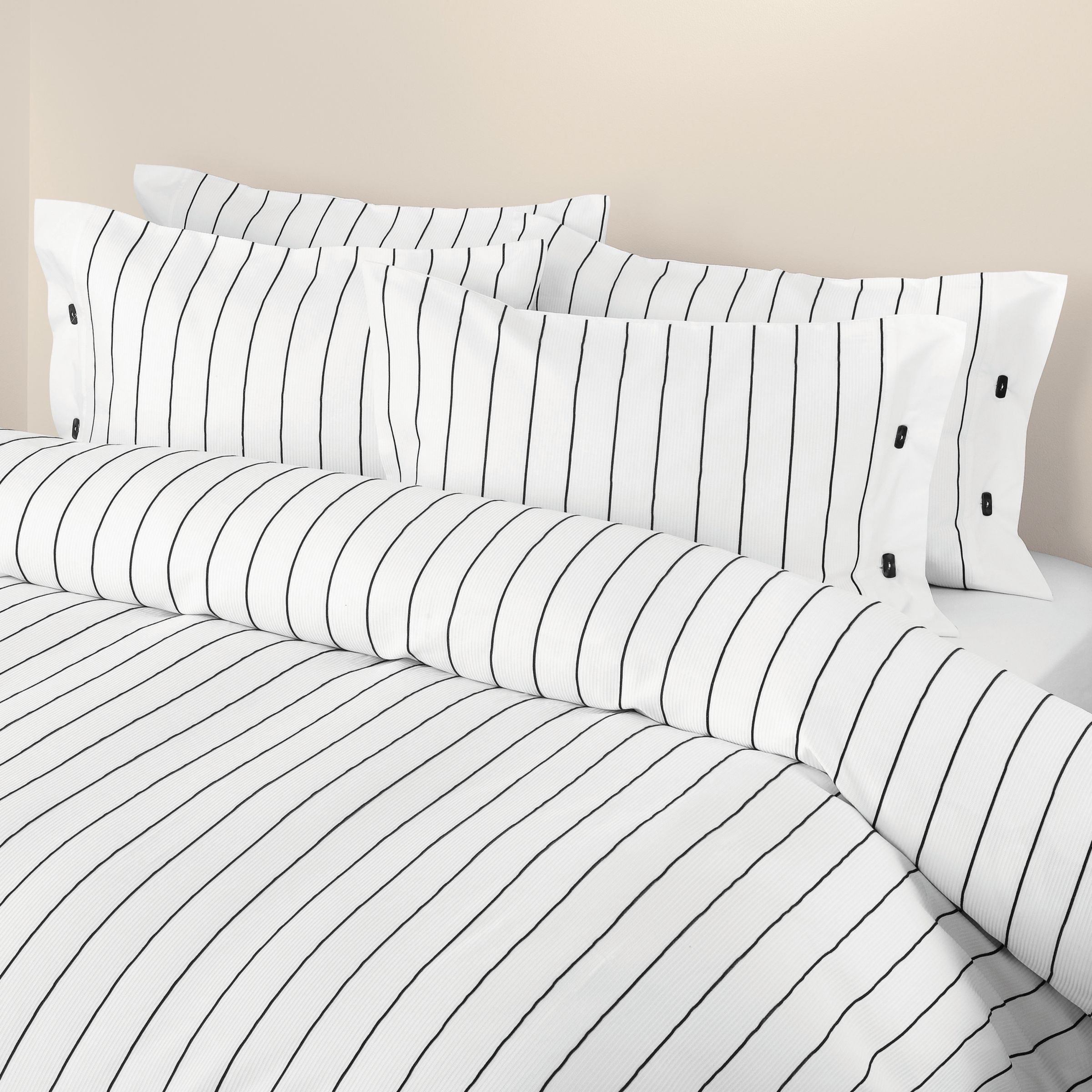 John Lewis Waffle Lines Standard Pillowcase, White