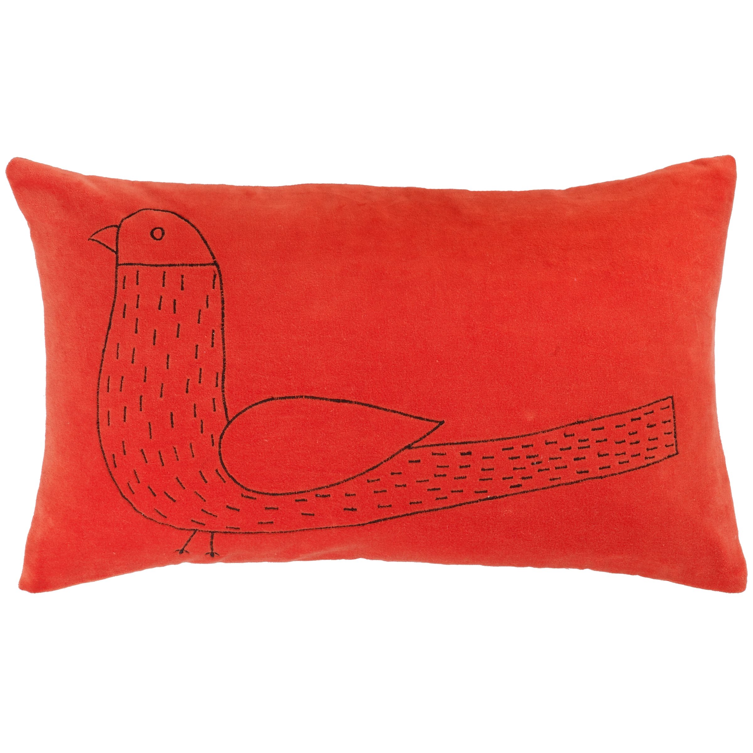 John Lewis Becky Bird Cushion, Orange, One size