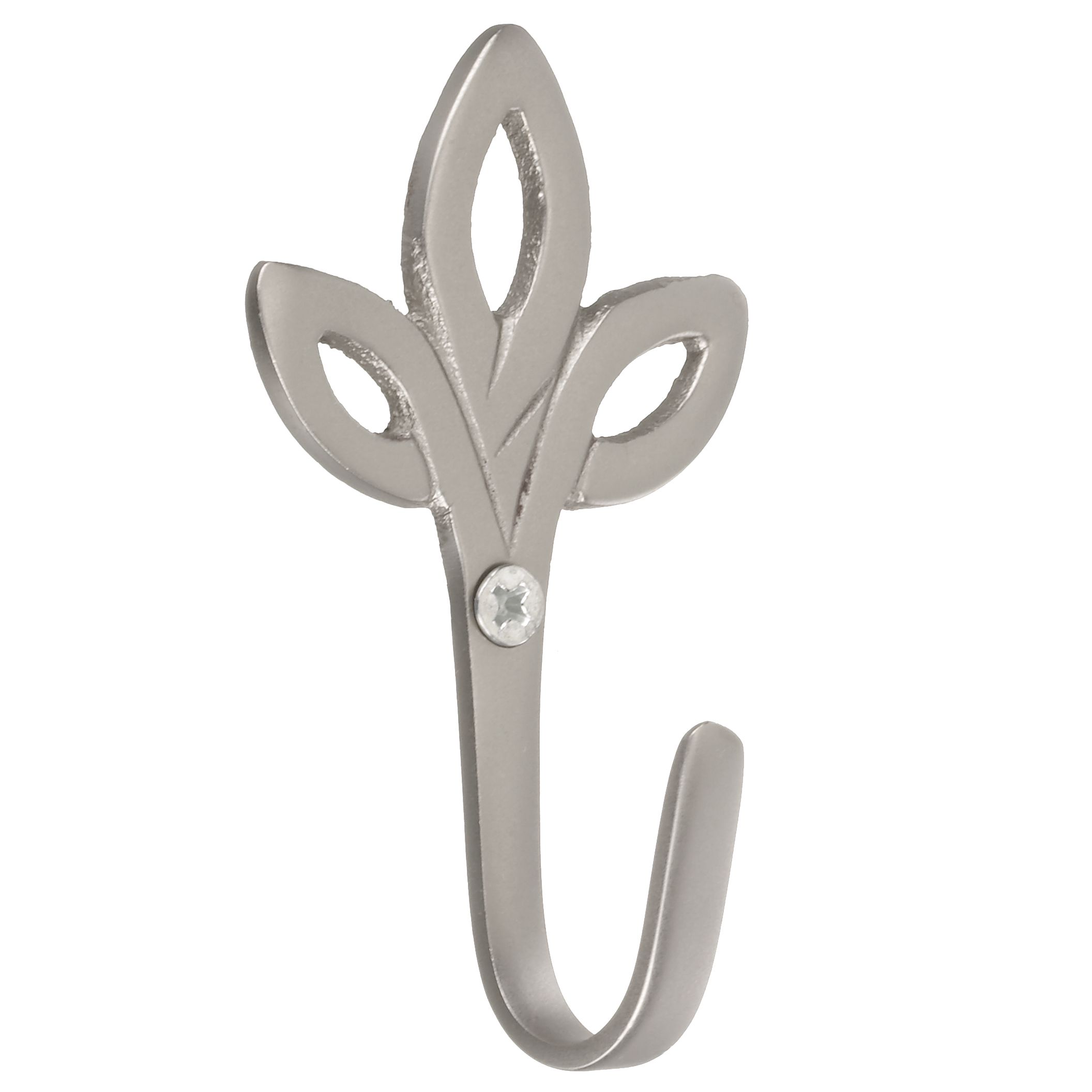 John Lewis Tulip Tieback Hooks, Nickel, Pair