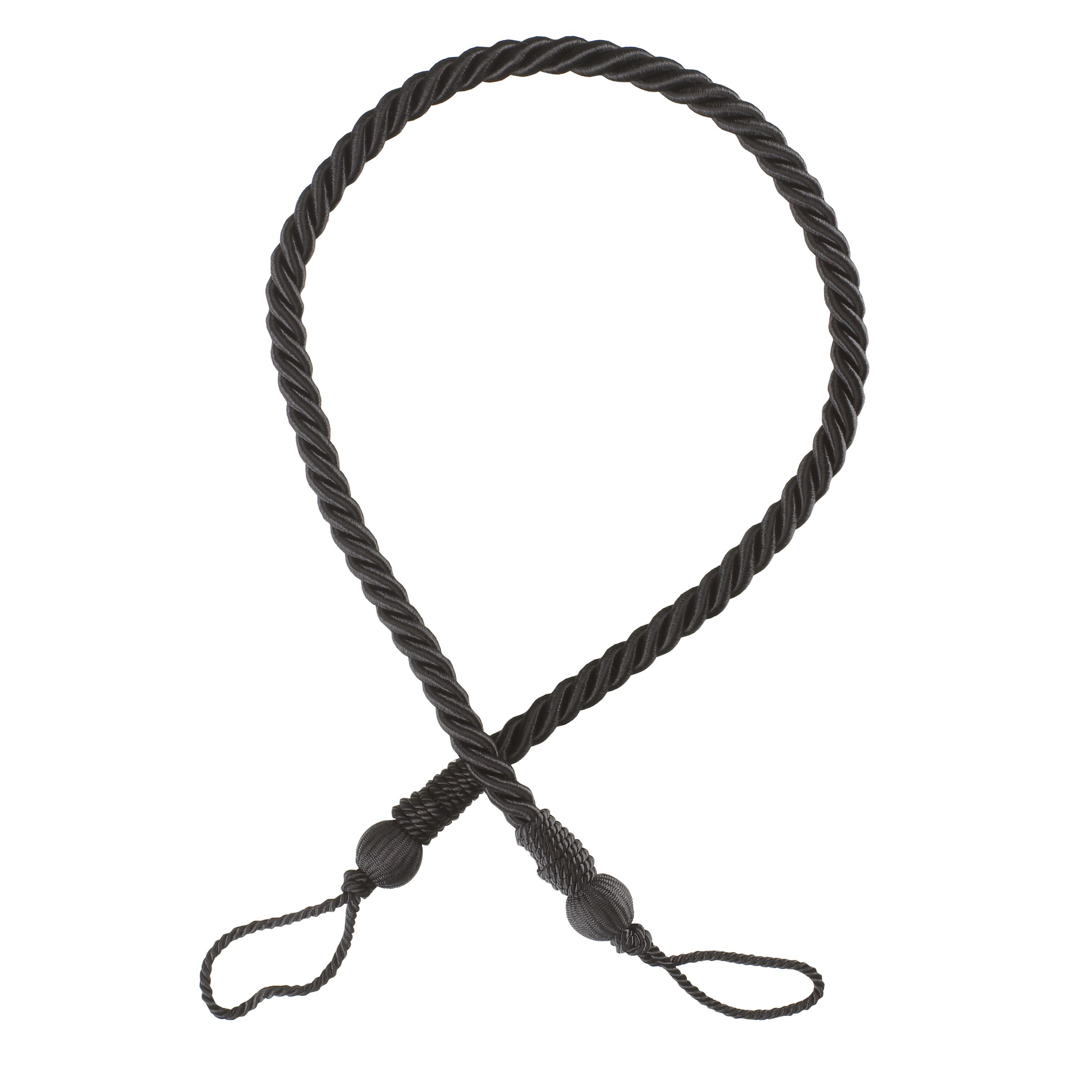 John Lewis Rope Tie Back, Black