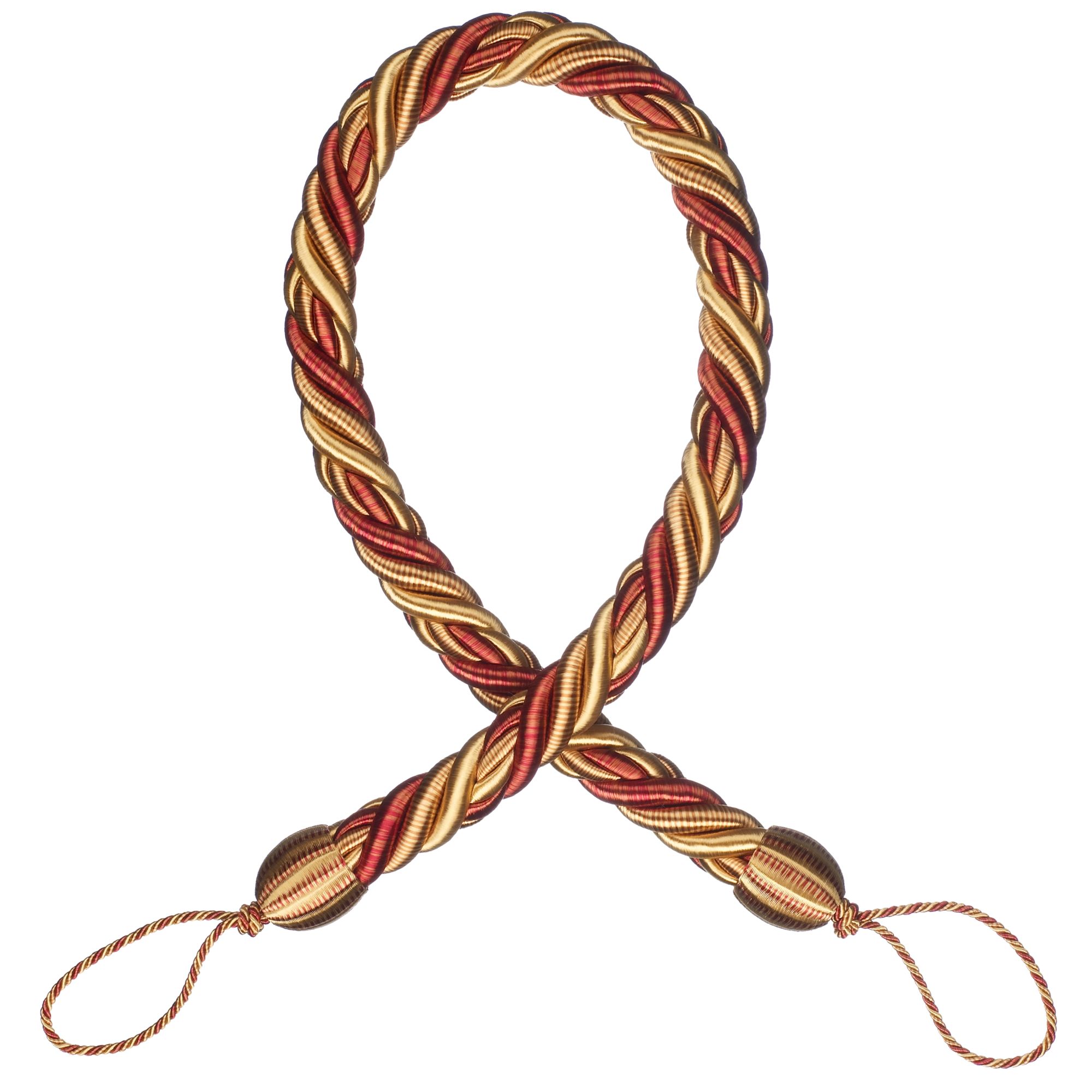 John Lewis Rope Tieback, Gold / Claret