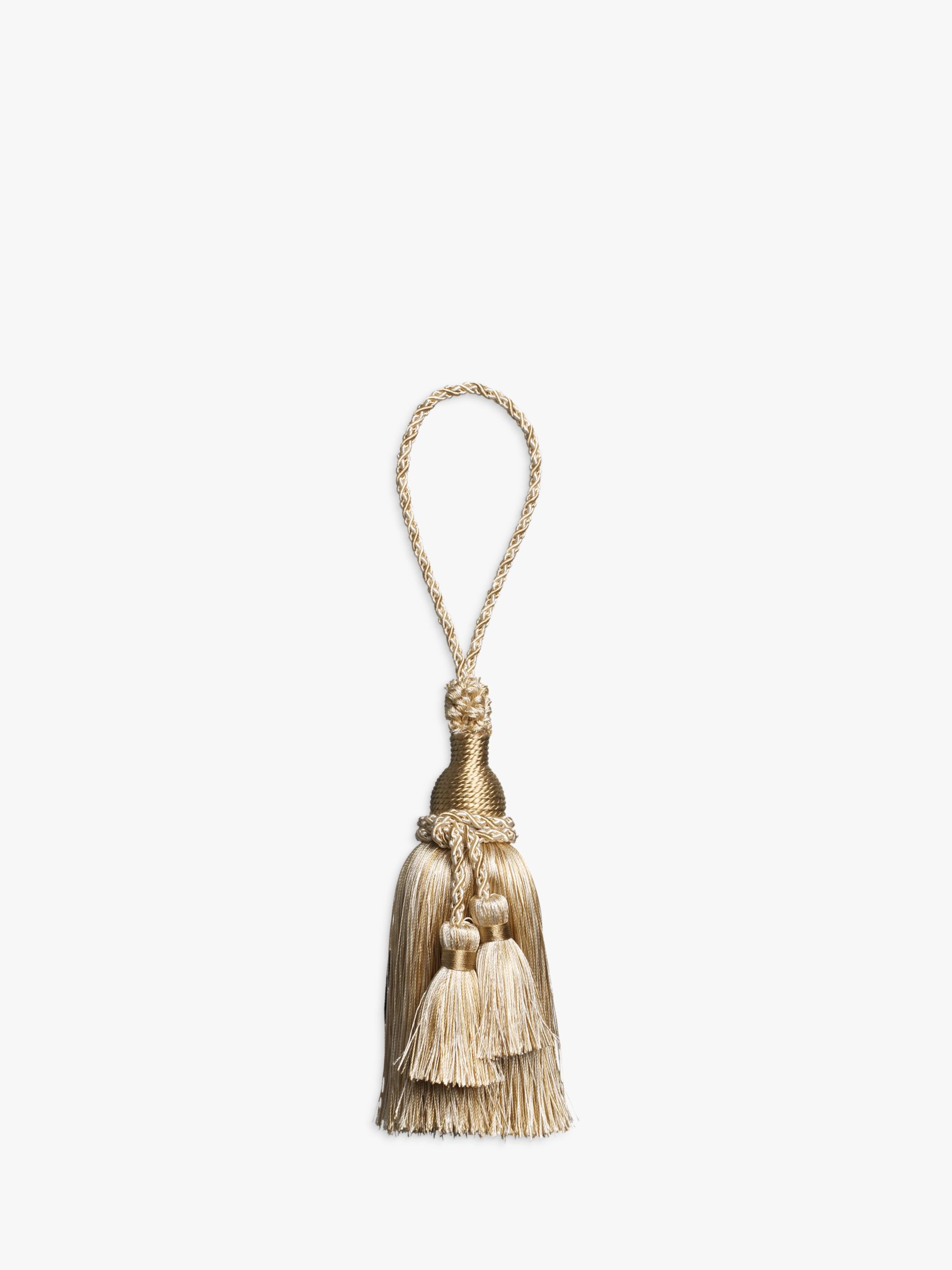 John Lewis Double Pom Pom Key Tassel, Oyster