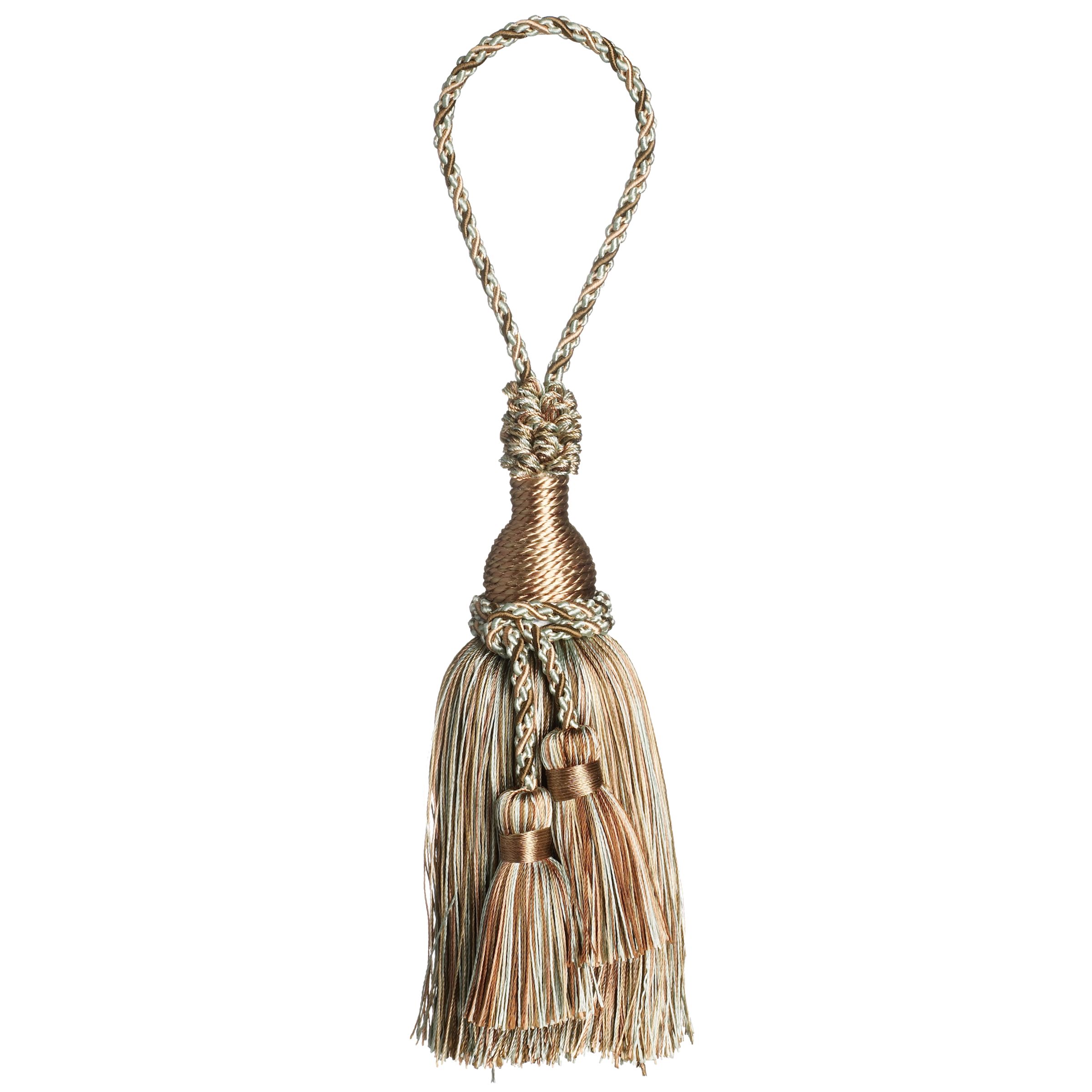 John Lewis Double Pom Pom Key Tassel, Duck Egg