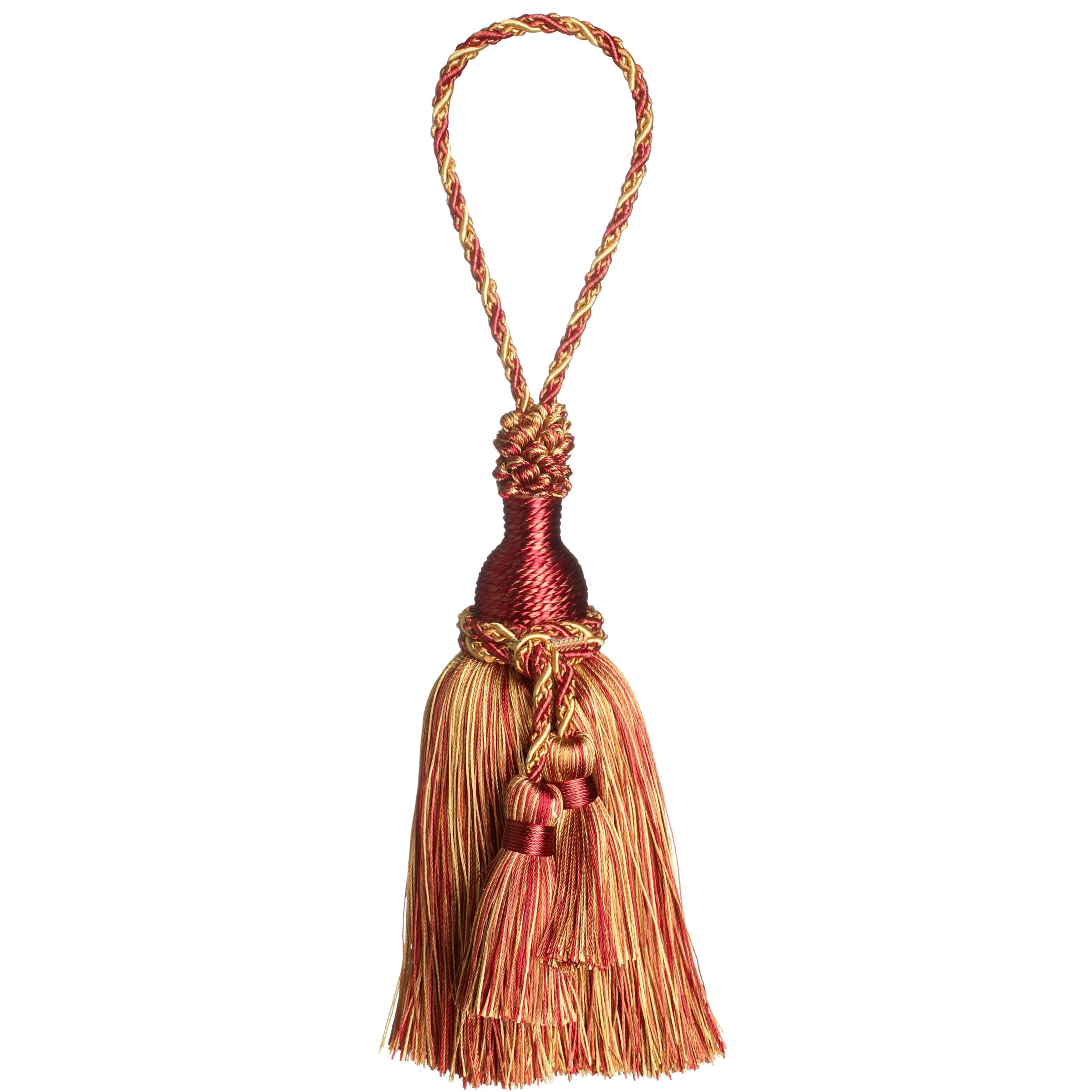 Double Pom Pom Key Tassel, Gold