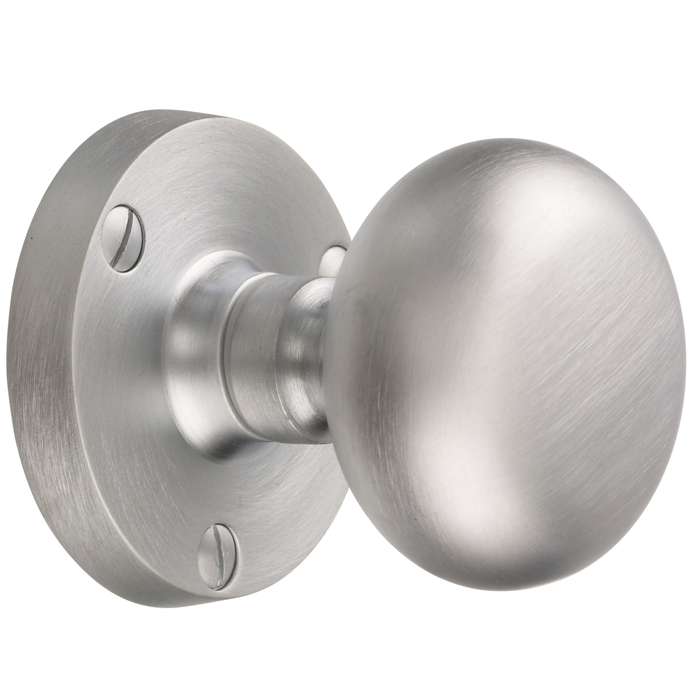 John Lewis Henley Mortice Knob, Satin Chrome, Dia.60mm