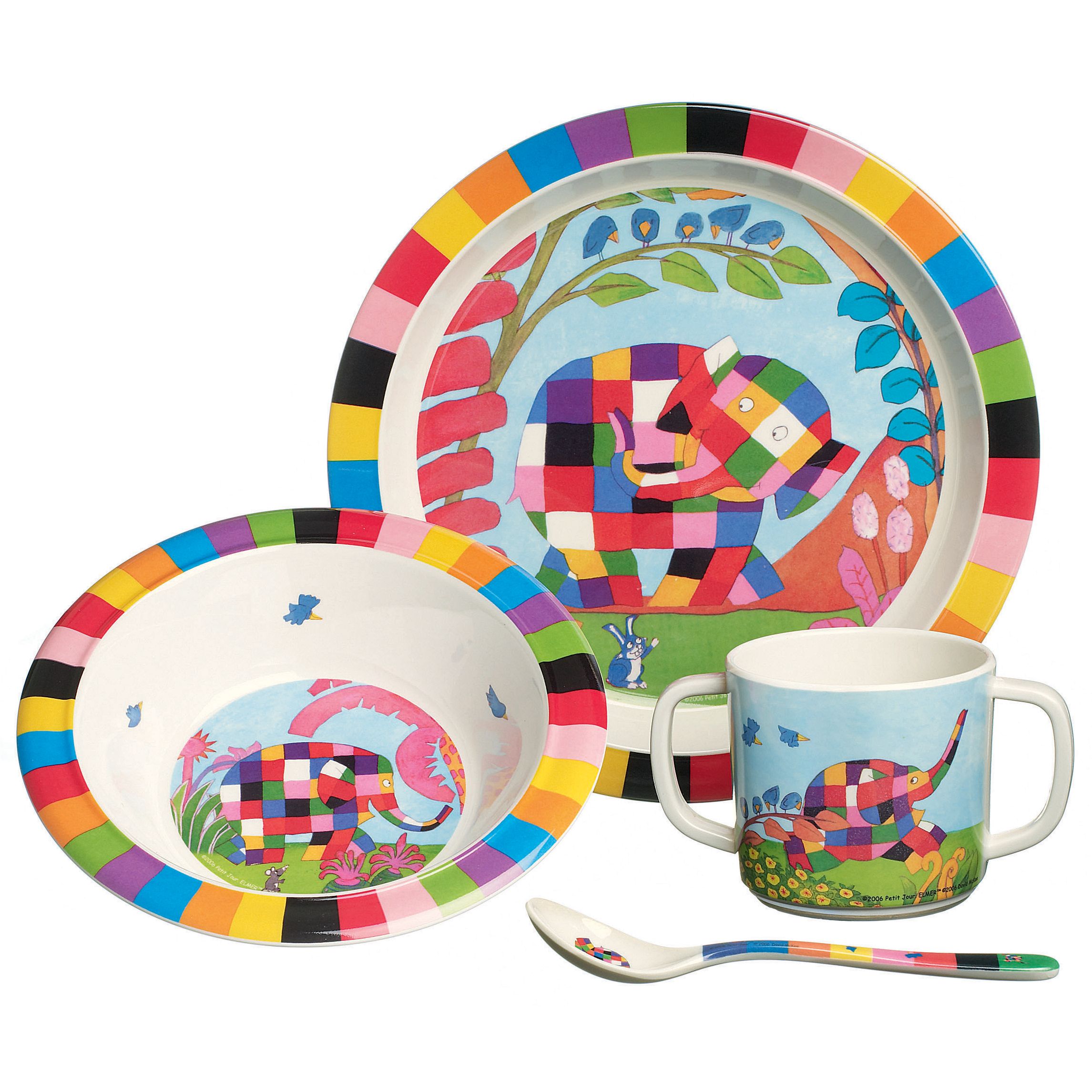 John Lewis Petit Jour Elmer Elephant Dinner Set