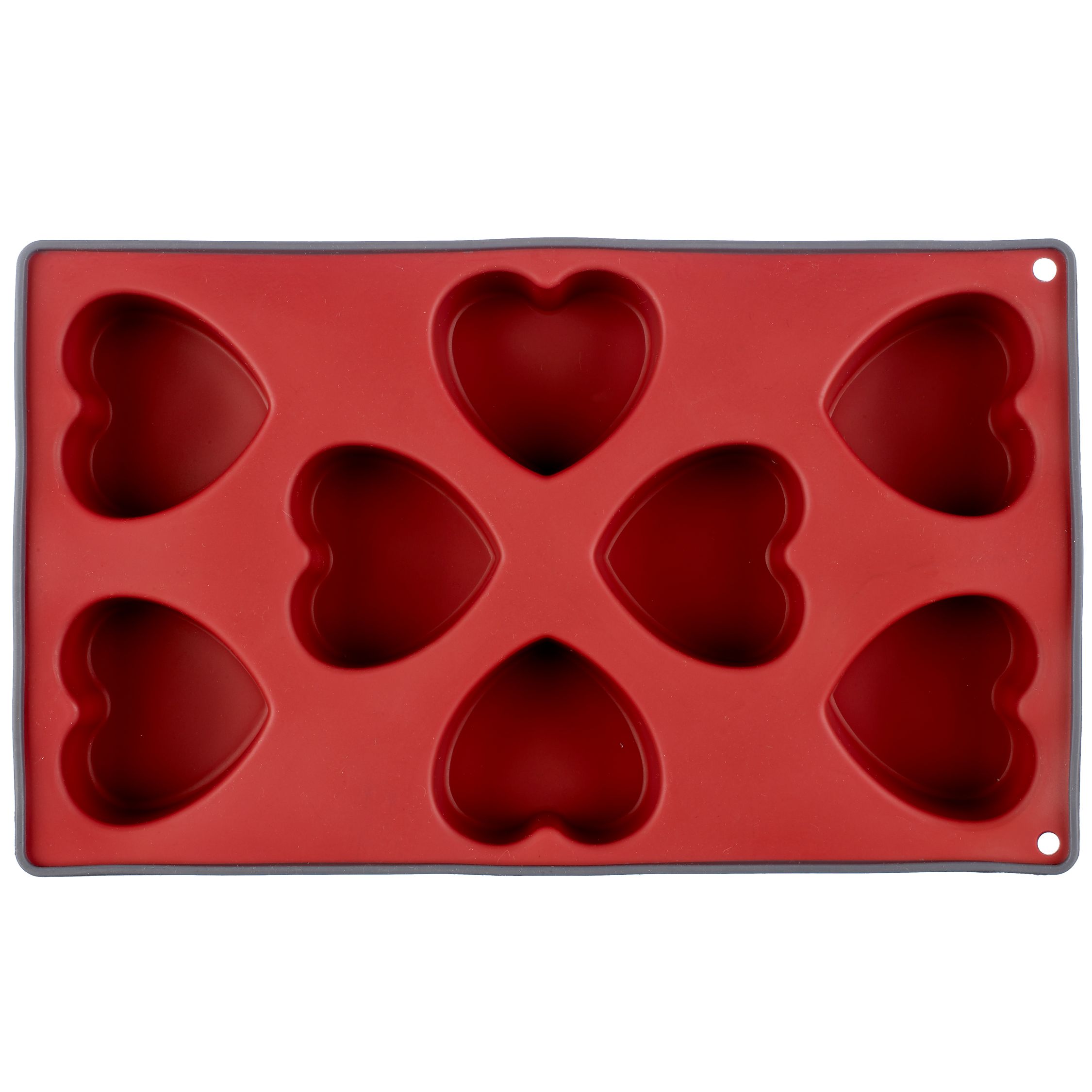 Heart 6 Cup Cake Mould, Red