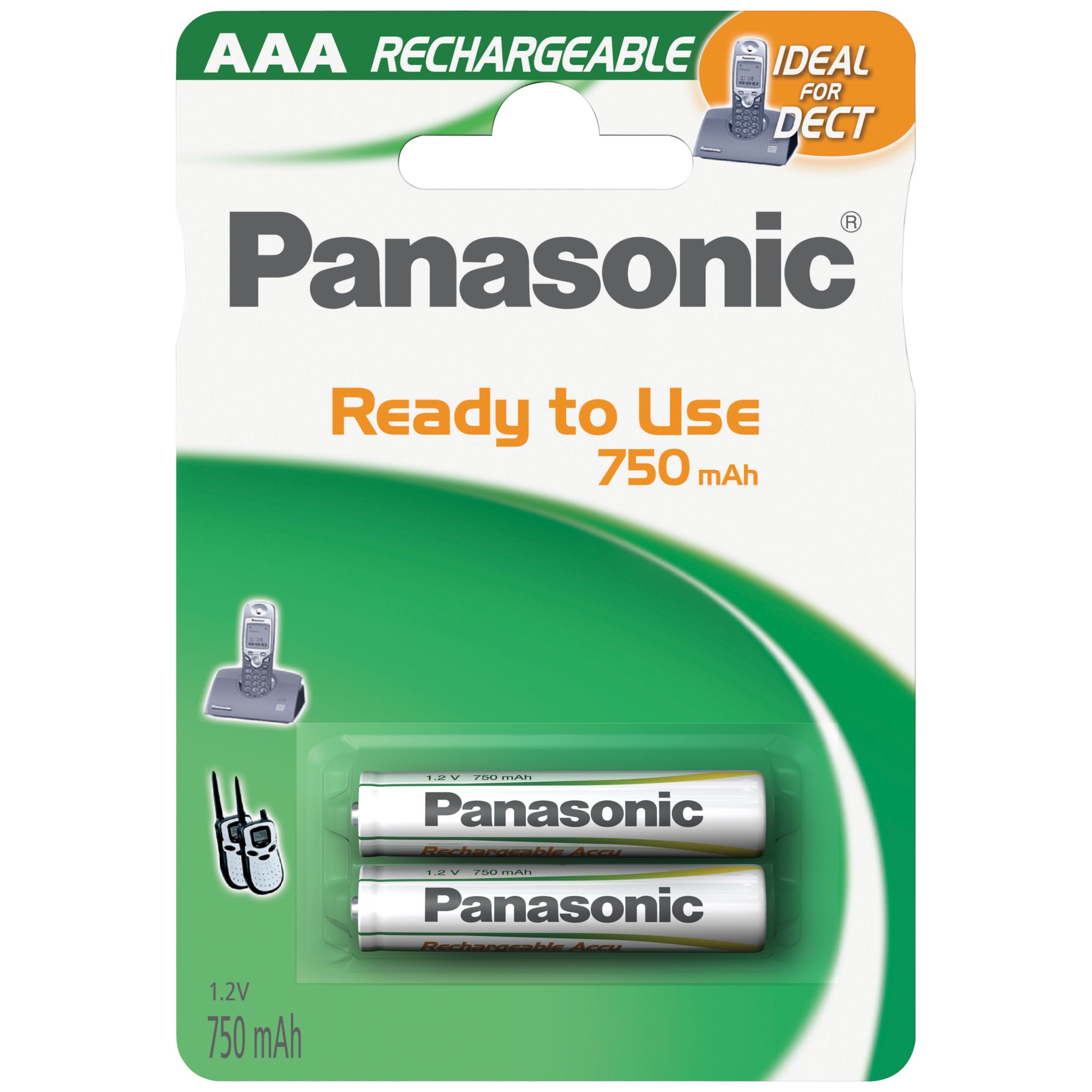 Panasonic Accu Rechargeable AAA Batteries, Pack of 2