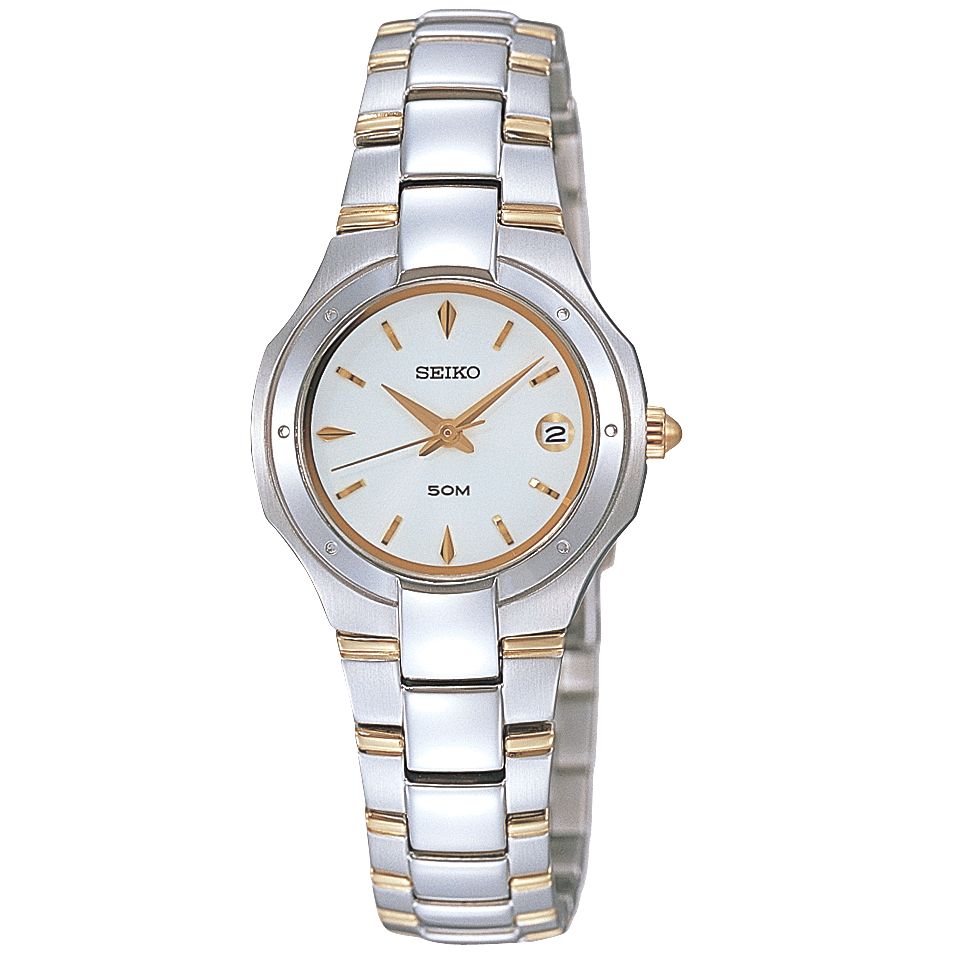 Seiko SXD781P1 Ladies Two Tone Bracelet Watch, Silver/Gold
