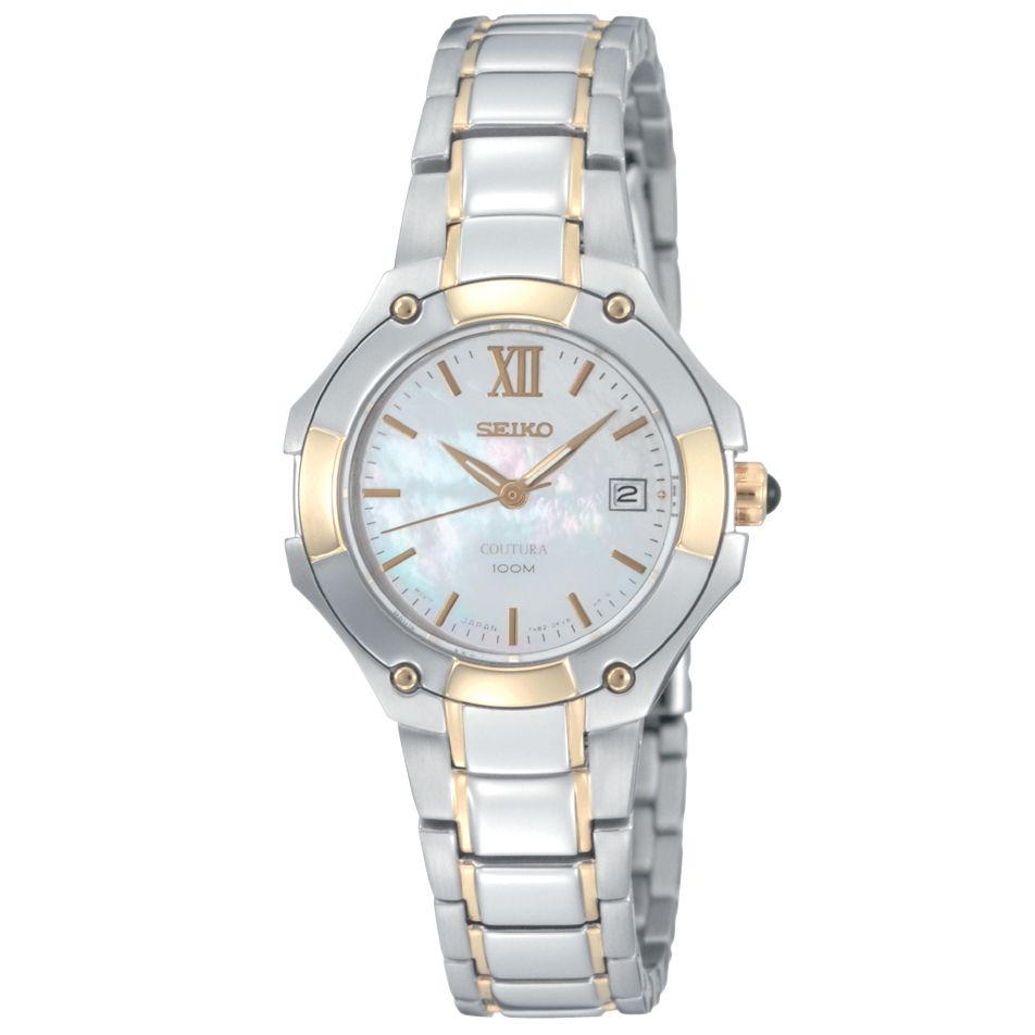 Seiko SXDA76P1 Ladies Coutura Two Tone Bracelet Watch, Silver/Gold at John Lewis