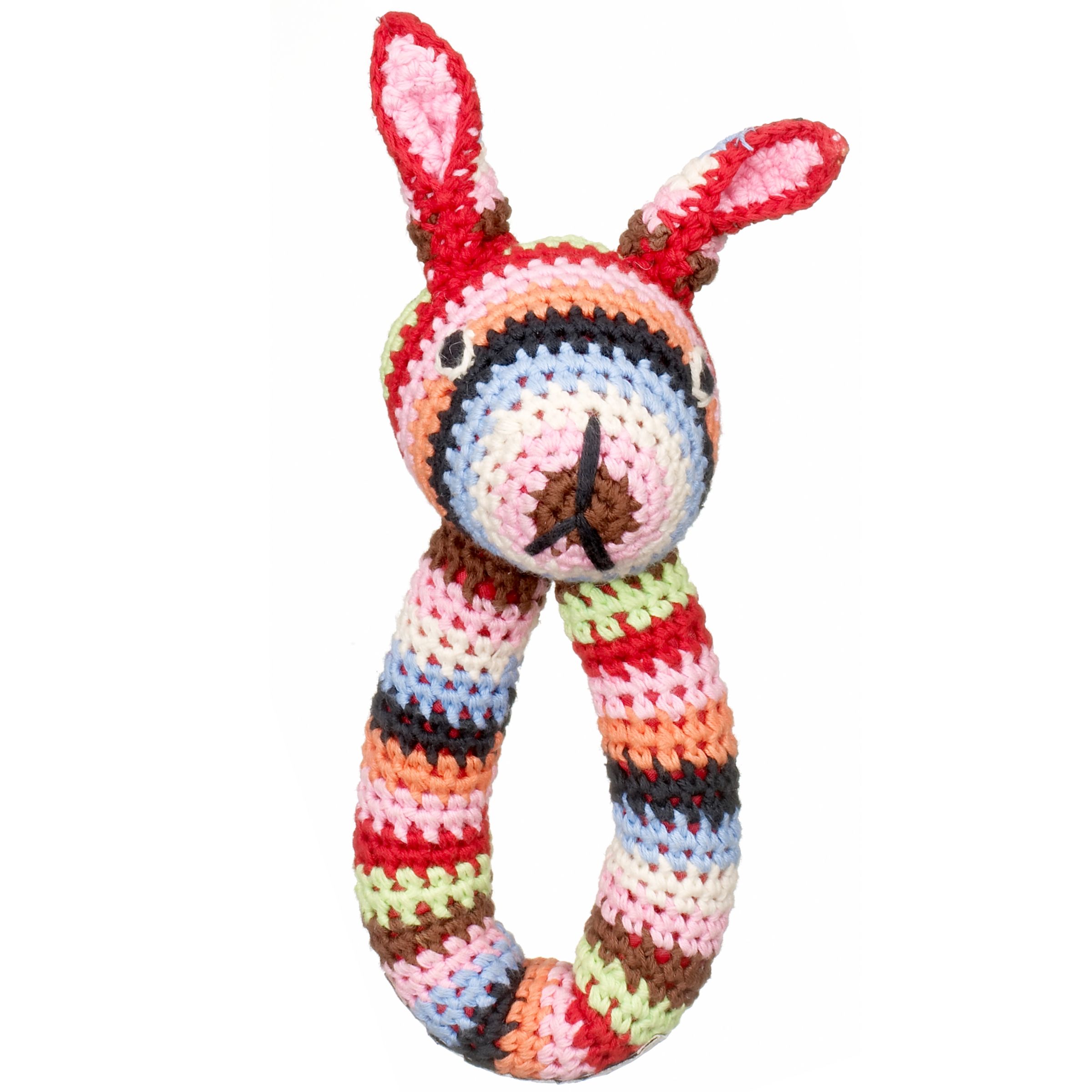 Anne Claire Petit Striped Rabbit Rattle Multicolour