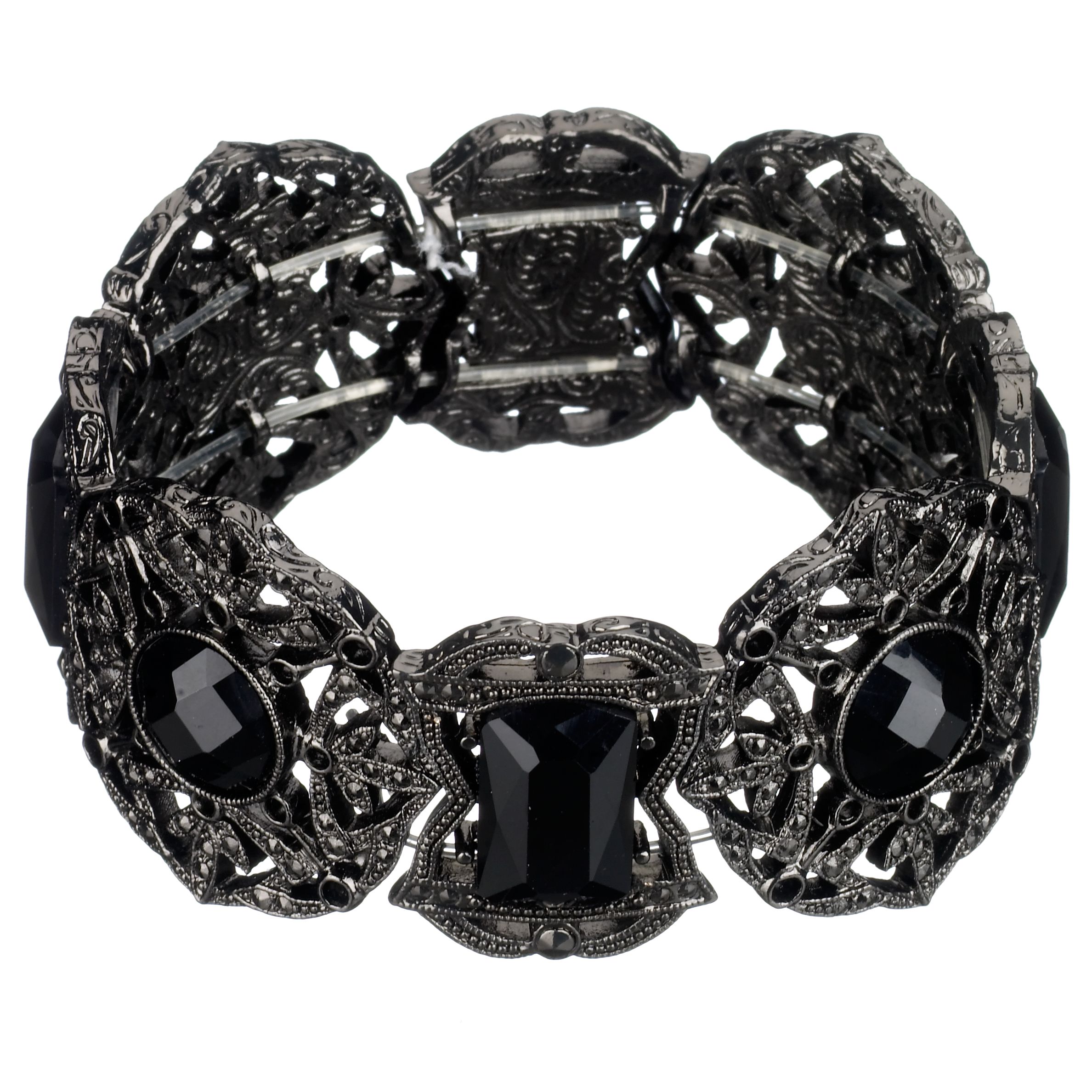 1928 Jet Stretch Bracelet Black