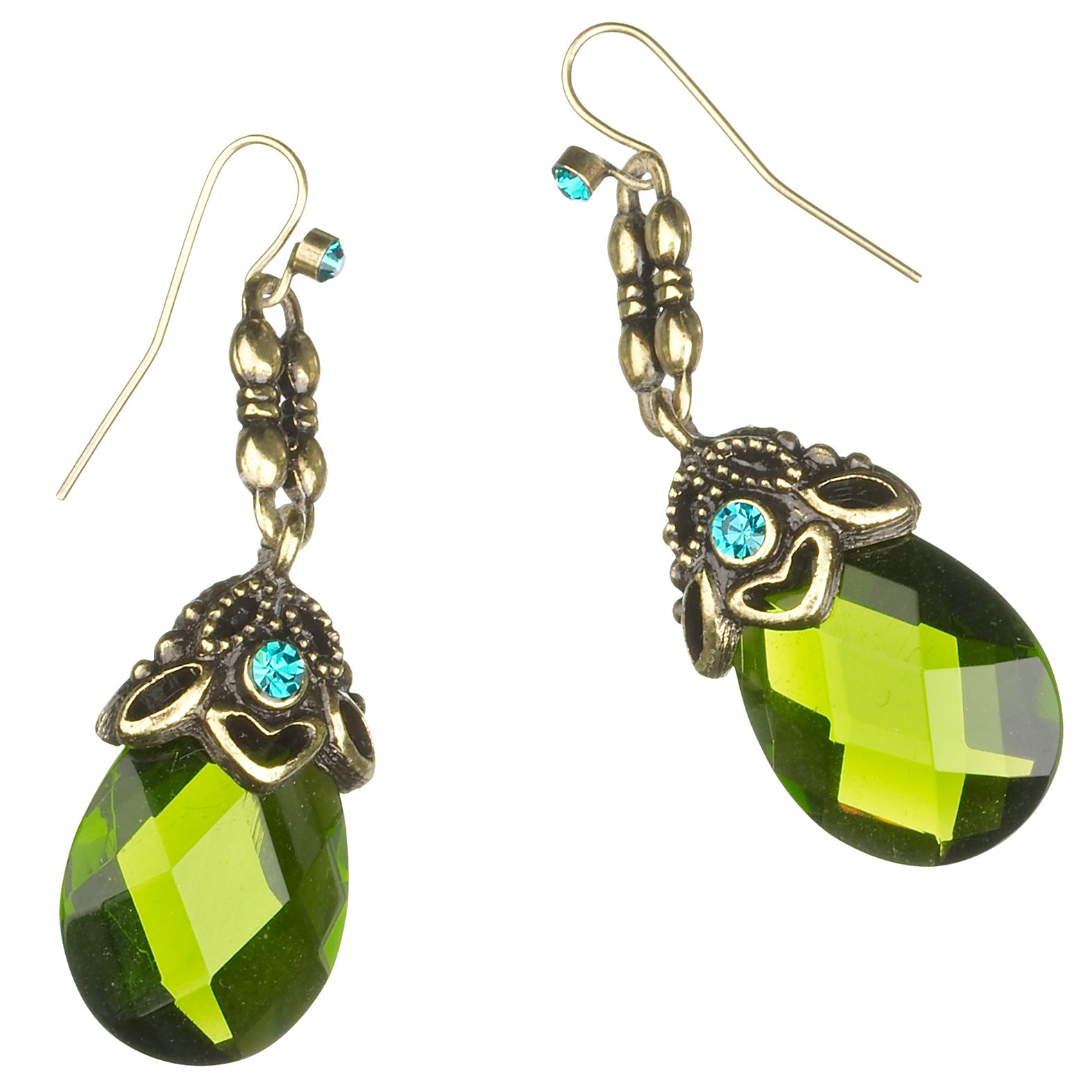 1928 Byzantium Briolette Earrings Green