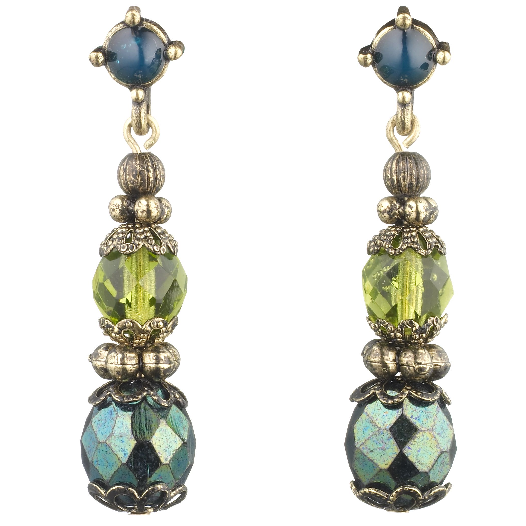 1928 Byzantium Bead Earrings GreenBlue