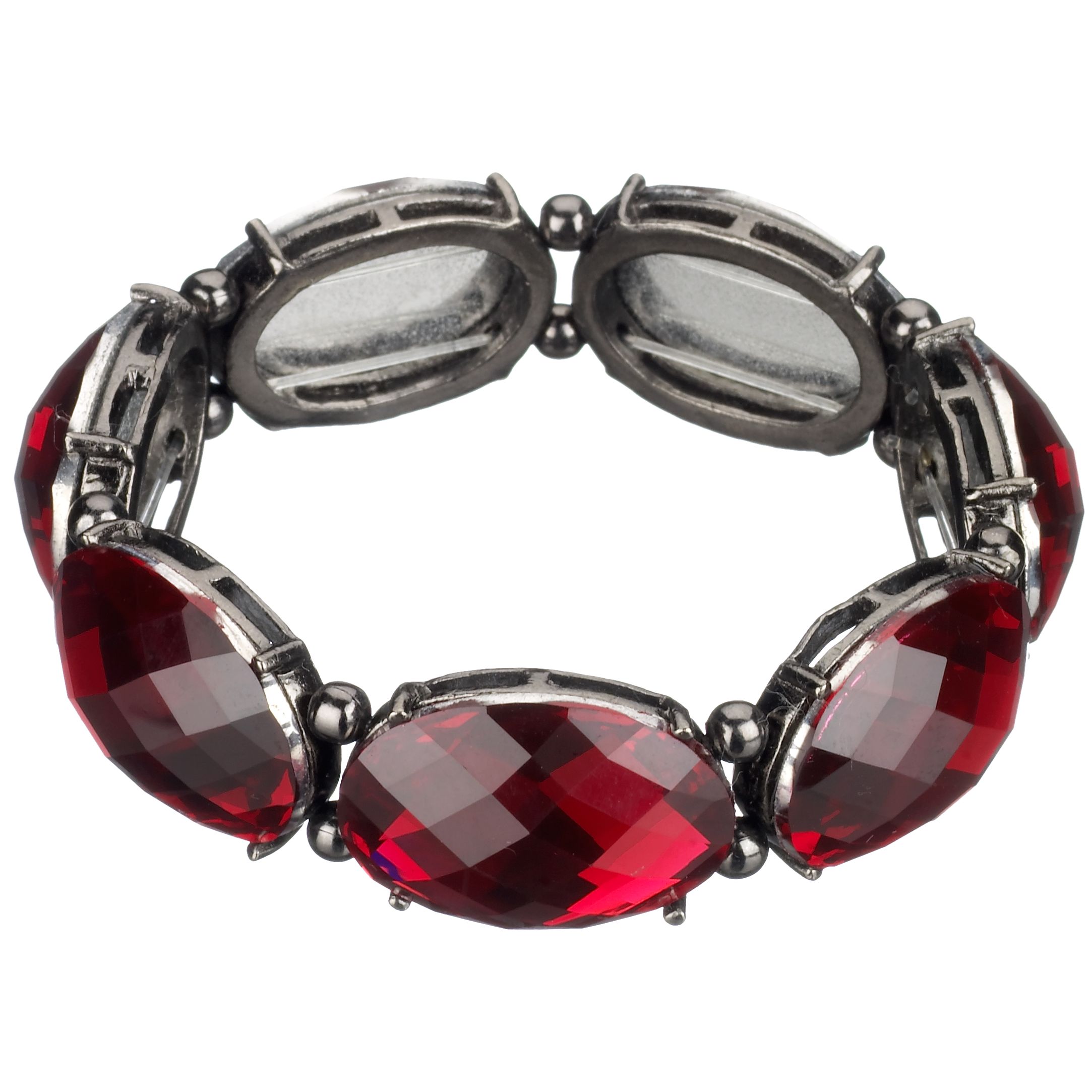 1928 Siam Faceted Bead Bracelet Red