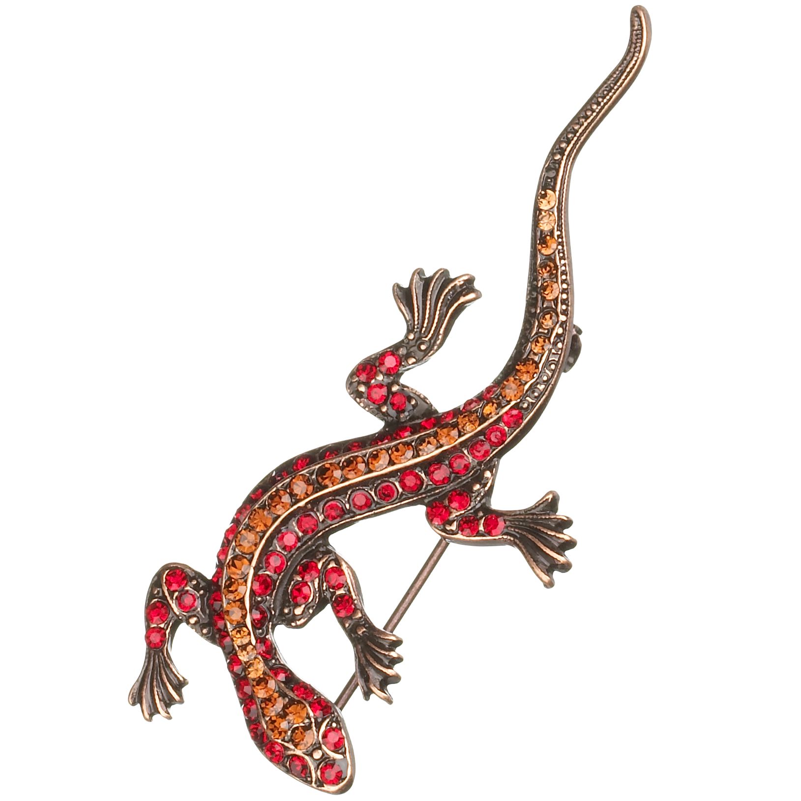 1928 Siam Salamander Brooch Red