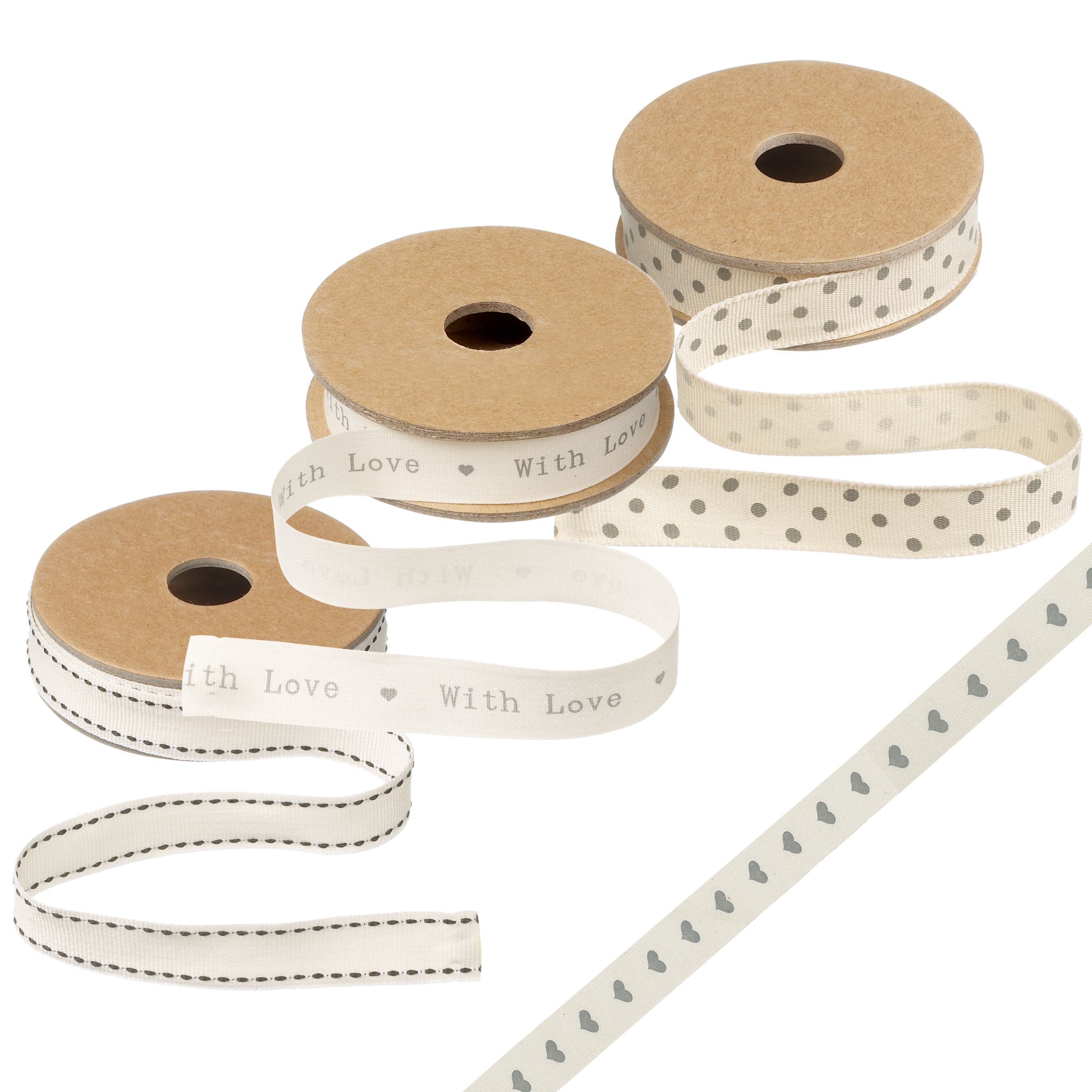 East of India Printed Ribbon, 4x Styles