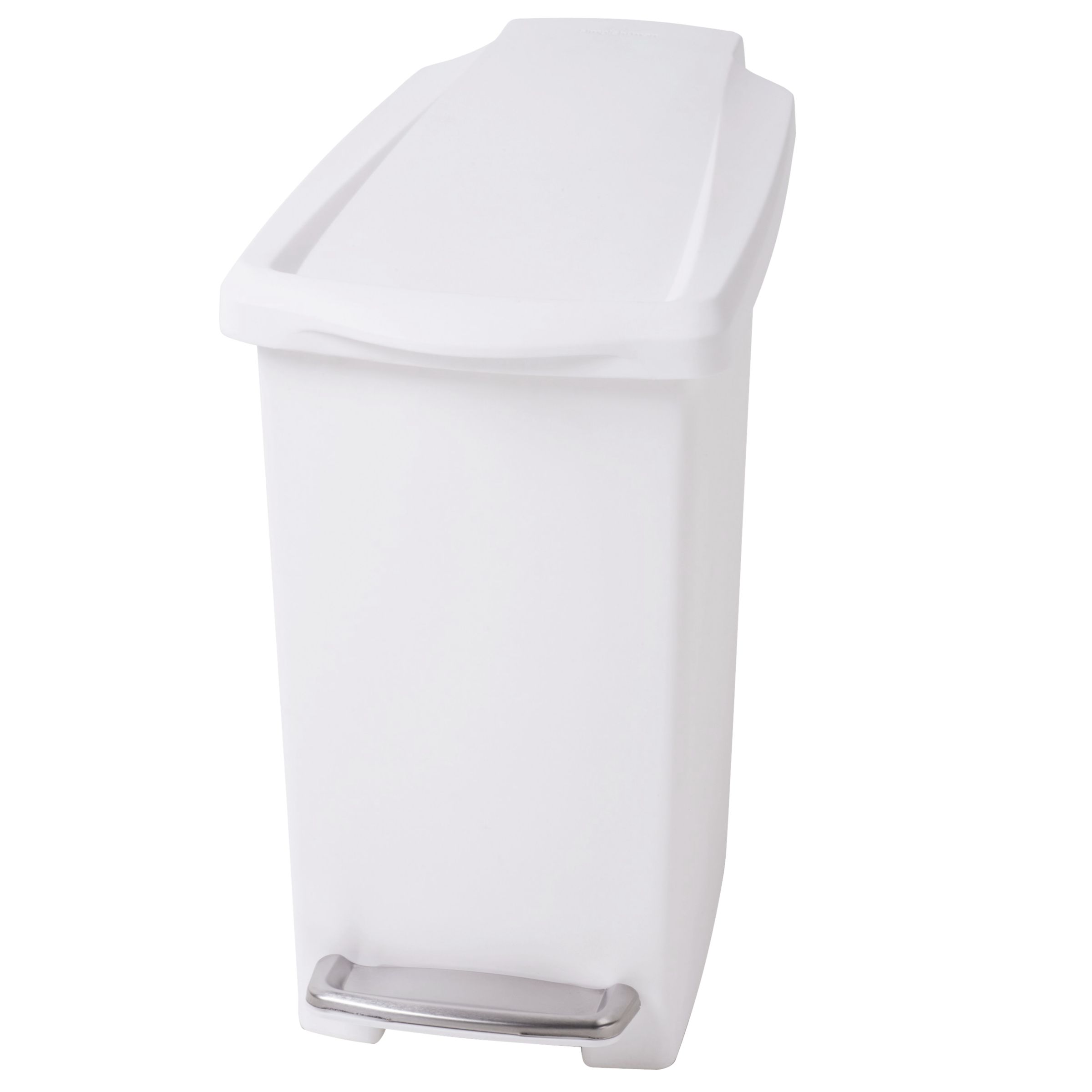 simplehuman Slim Pedal Bin, White, 10L