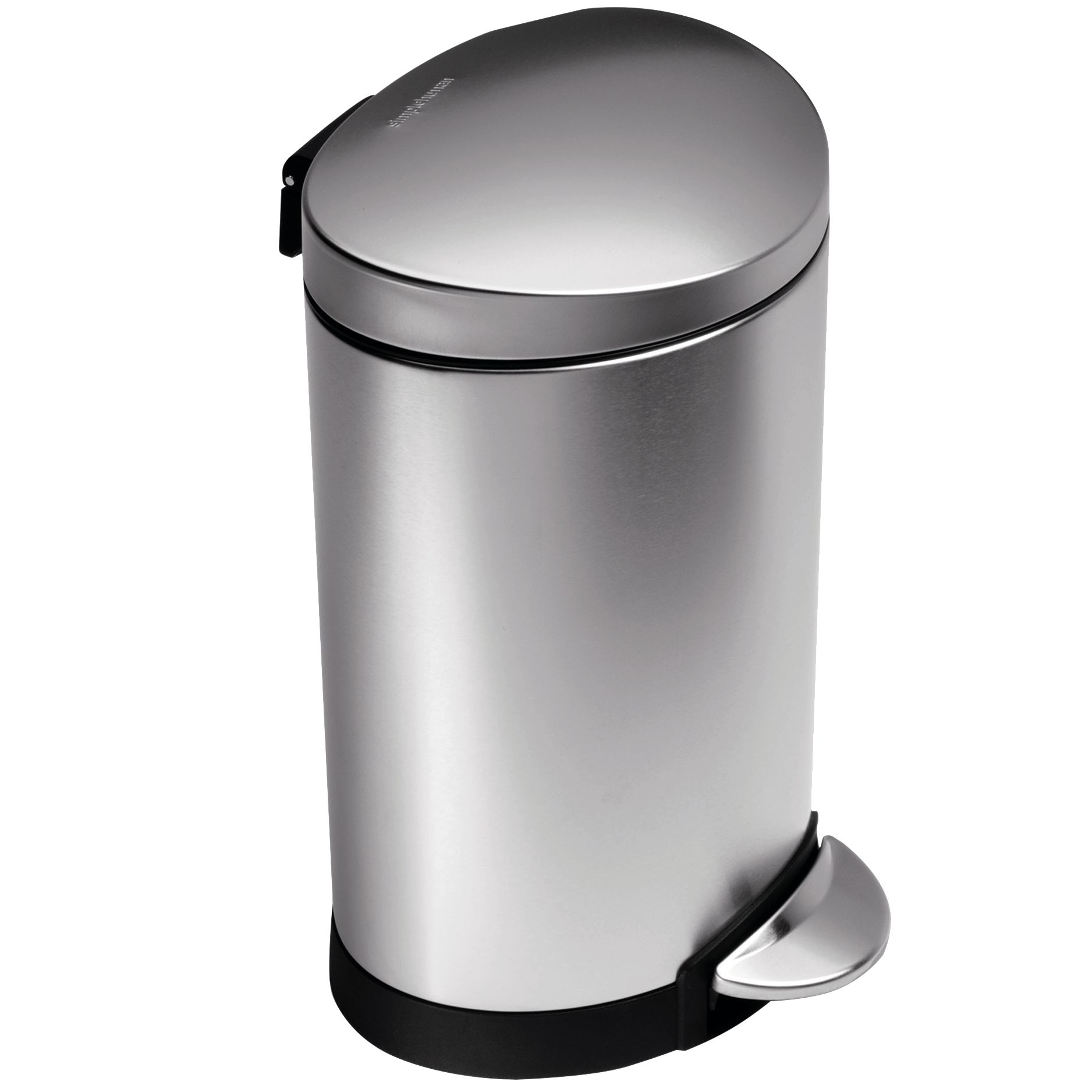 simplehuman Semi-Round Pedal Bin, Brushed Stainless Steel, 6L