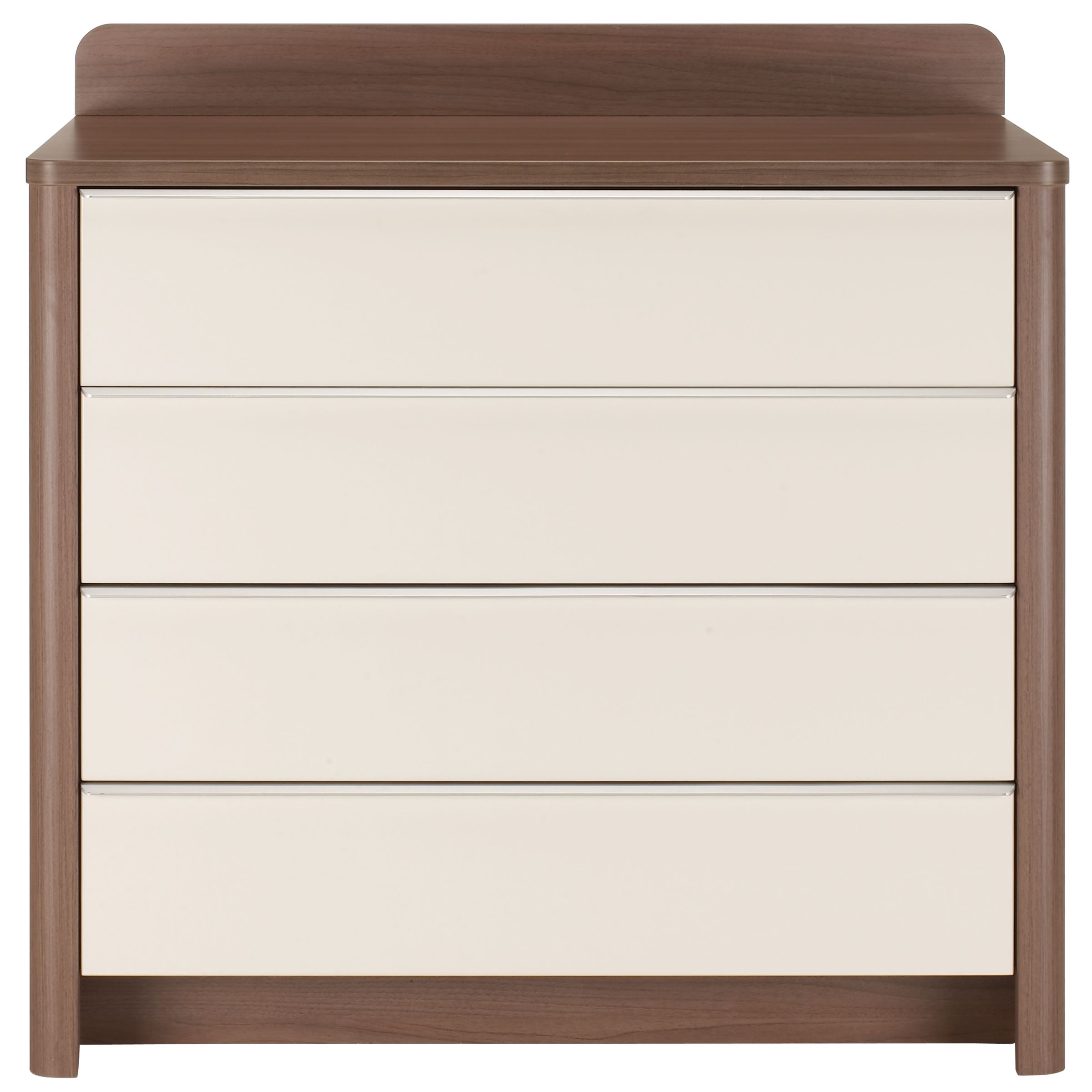 John Lewis Moderne Chest Of Drawers, White/Walnut