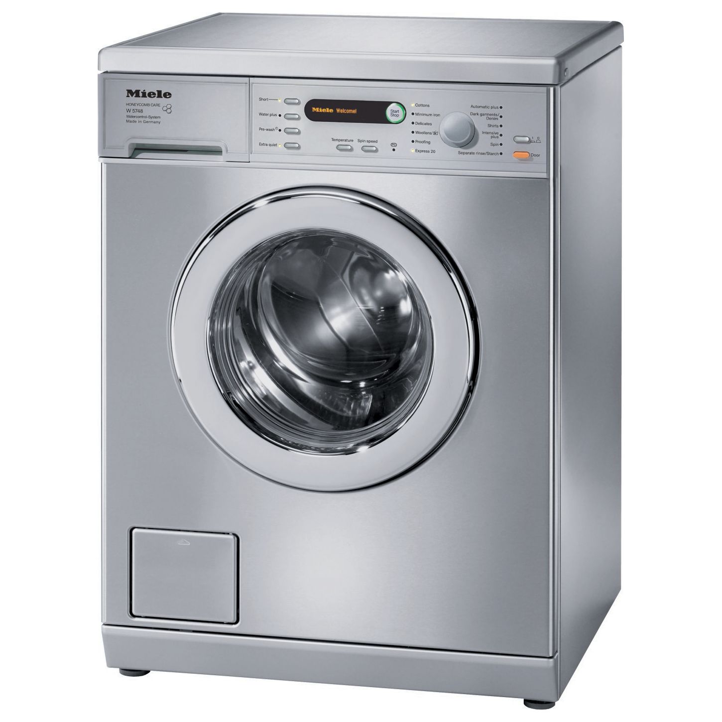 Miele W5748 Washing Machine, Stainless Steel at JohnLewis