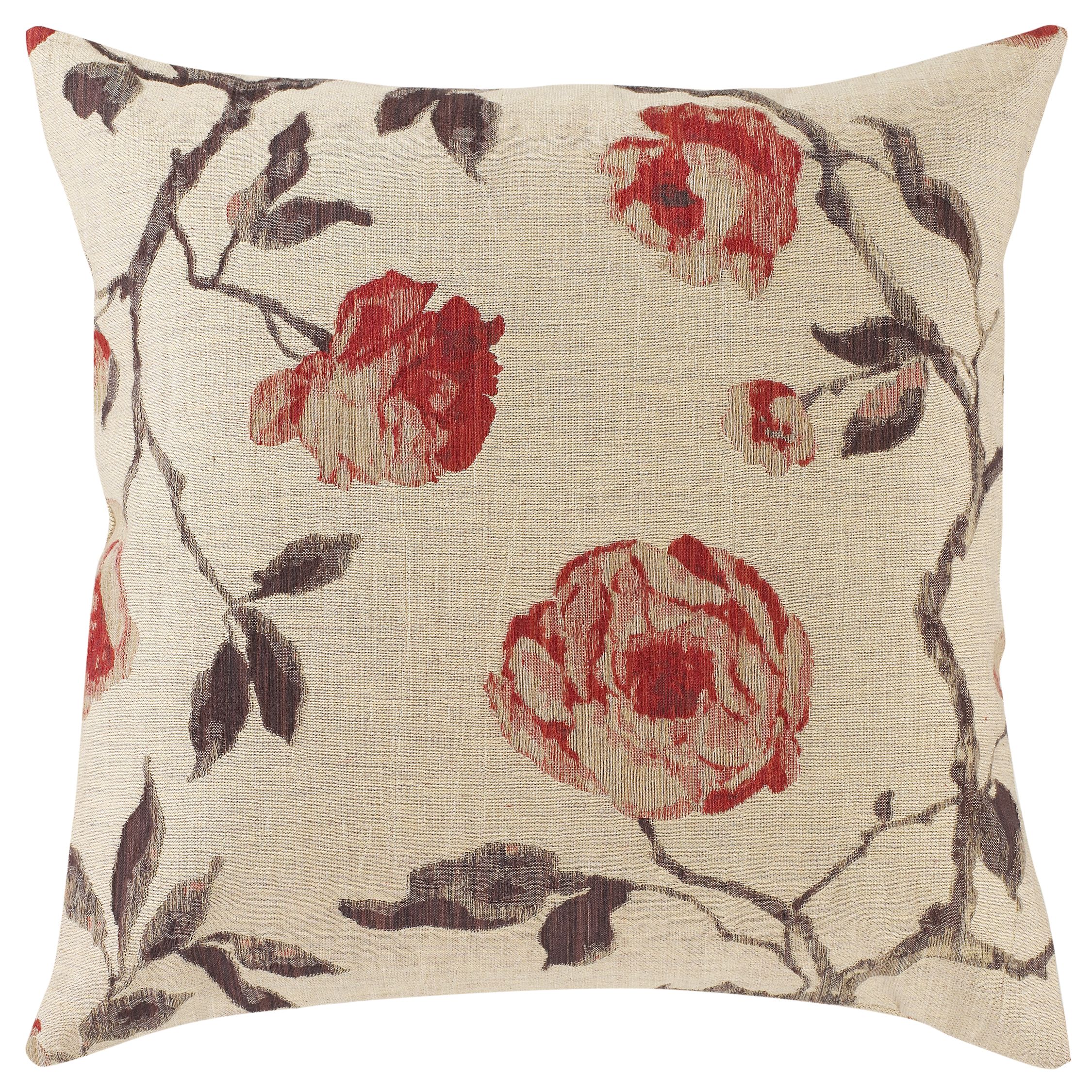 Linen Rose Cushion, Russet