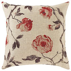 Unbranded Linen Rose Cushion, Russet