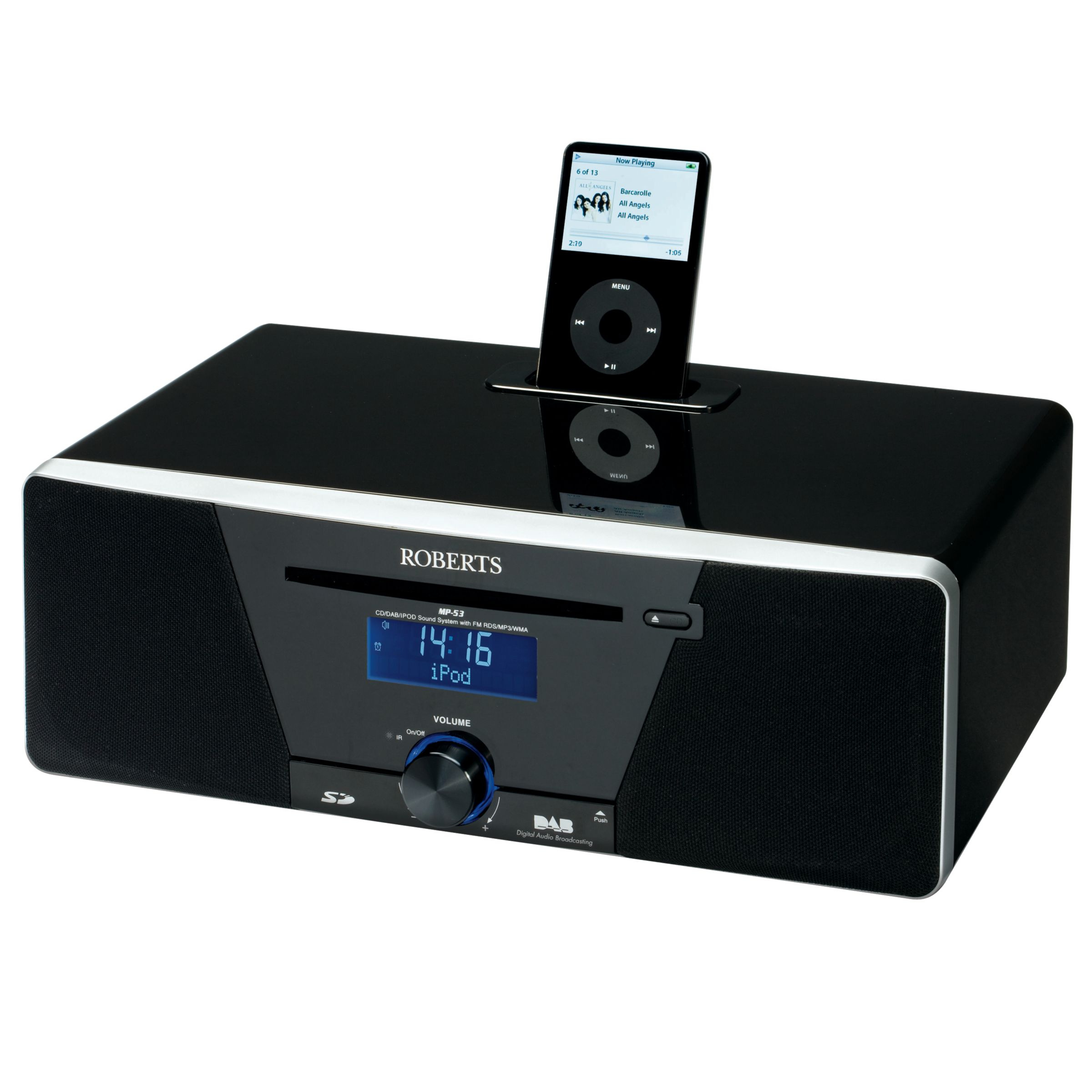 ROBERTS SOUND 53 DAB/FM/CD iPod Dock Radio at JohnLewis