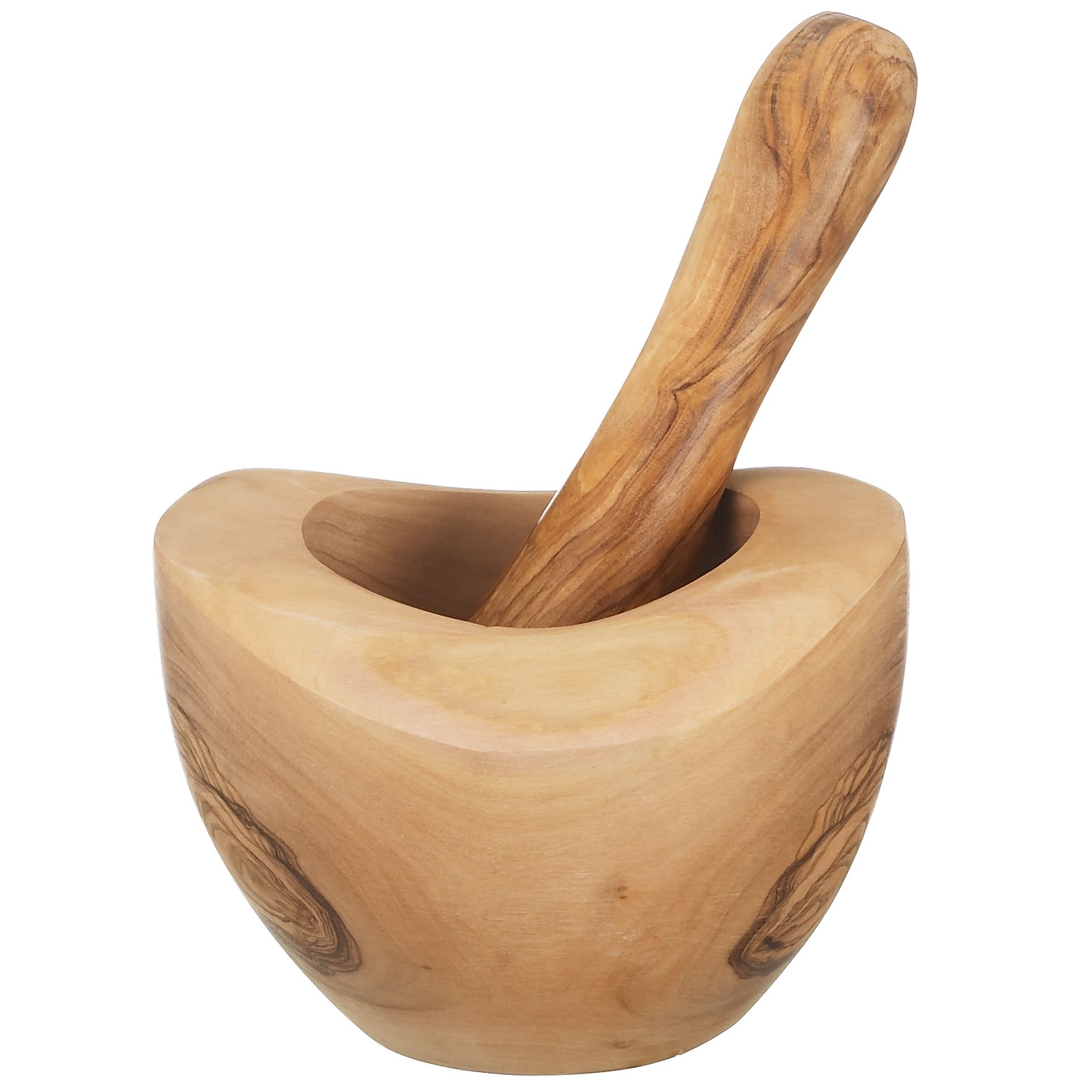 John Lewis Olive Wood Pestle and Mortar