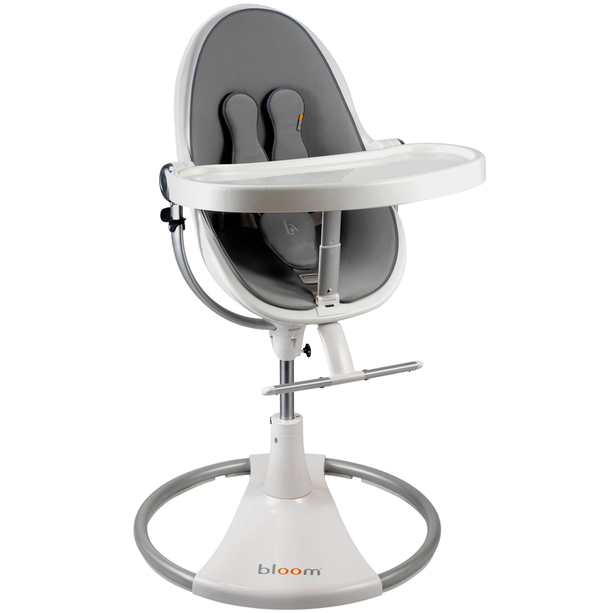 bloom Fresco Classic Contemporary Micro-Suede Baby Chair, Ivory White with Frost Grey at John Lewis