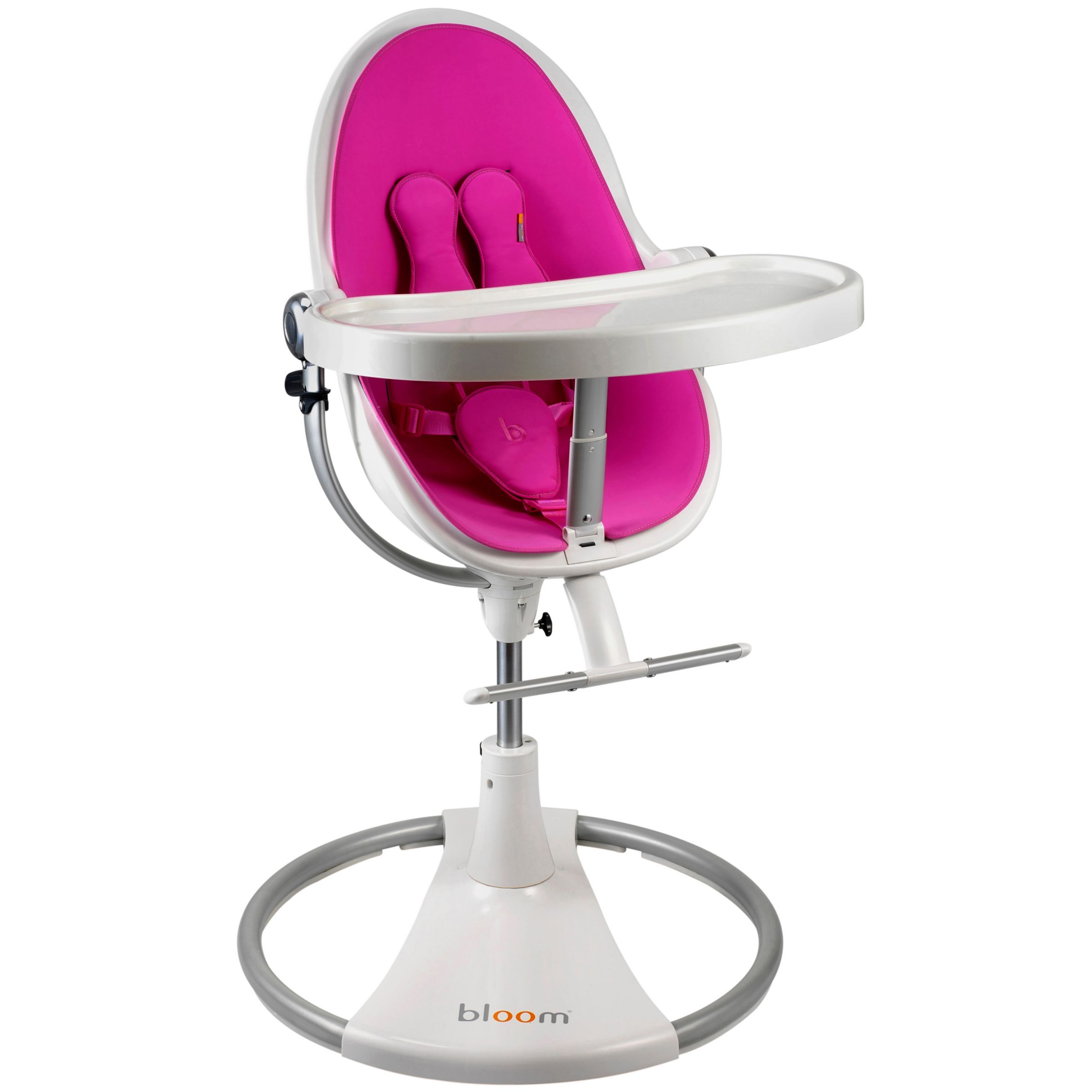 bloom Fresco Classic Contemporary Leatherette Baby Chair, Ivory White with Rosy Pink at JohnLewis